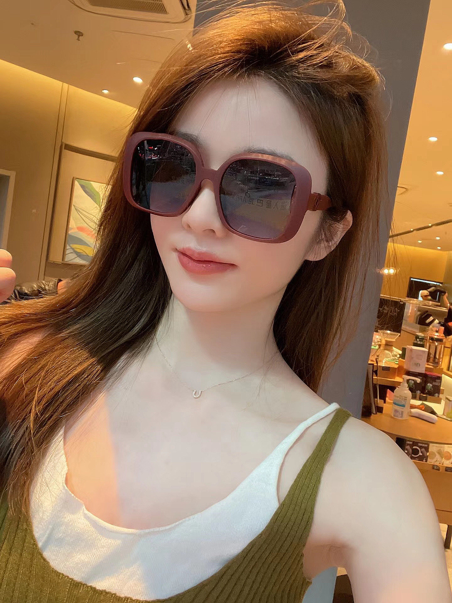 🔺 【GUCCI-偏光太阳镜】2025开春新款 潮流爆款 时尚方框偏光太阳镜 高品质 佩戴舒适 网红潮款