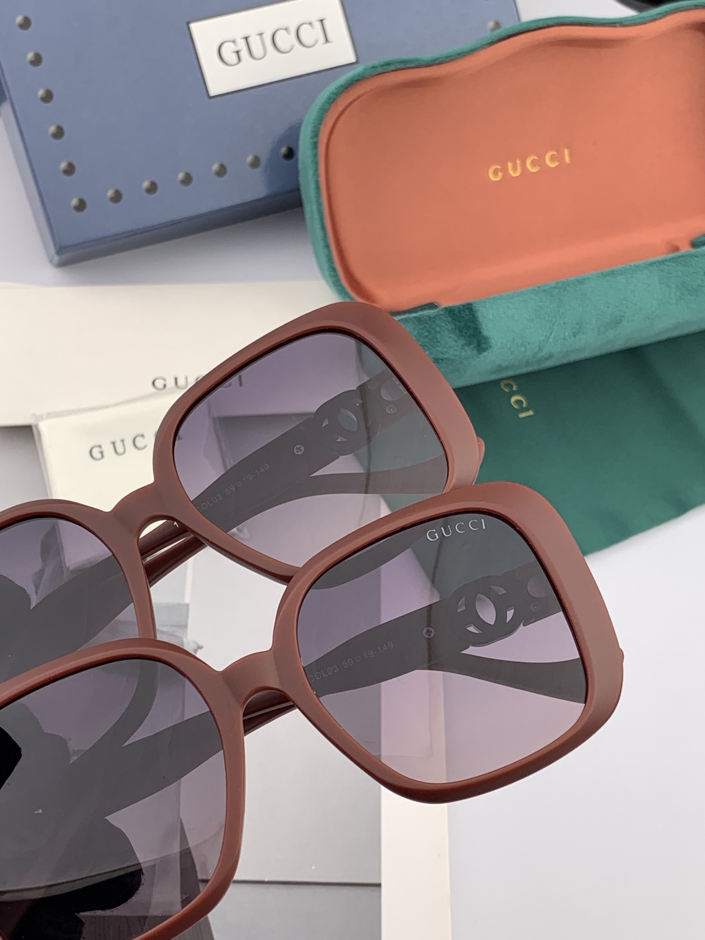 🔺 【GUCCI-偏光太阳镜】2025开春新款 潮流爆款 时尚方框偏光太阳镜 高品质 佩戴舒适 网红潮款