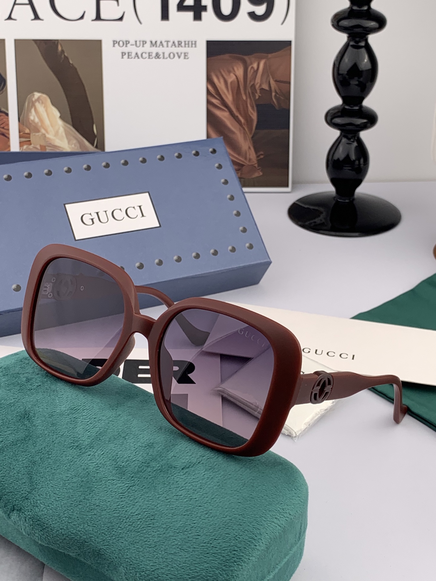 🔺 【GUCCI-偏光太阳镜】2025开春新款 潮流爆款 时尚方框偏光太阳镜 高品质 佩戴舒适 网红潮款