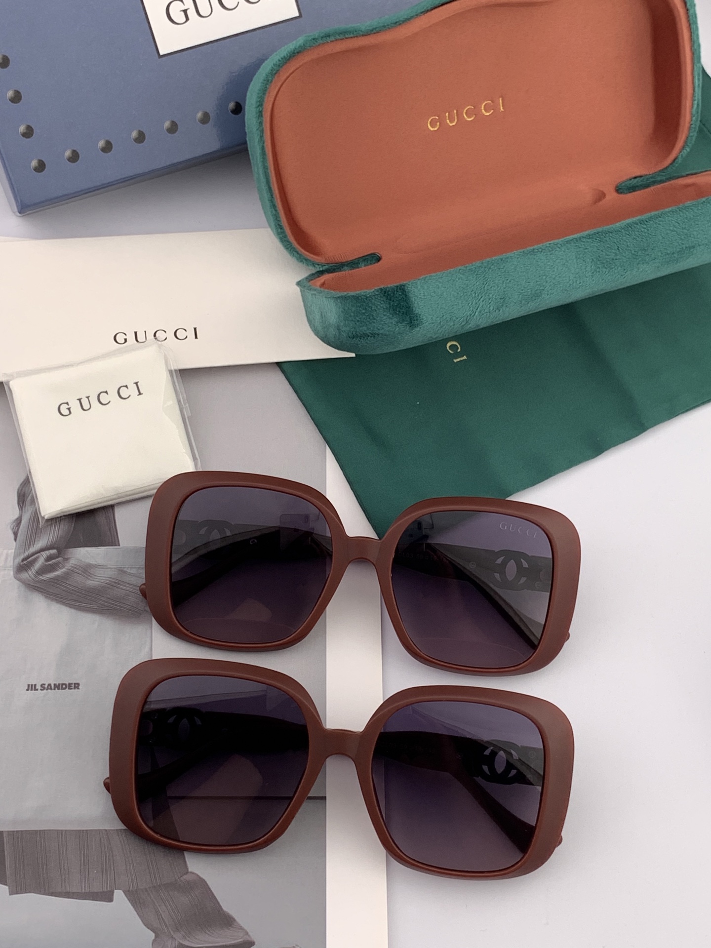🔺 【GUCCI-偏光太阳镜】2025开春新款 潮流爆款 时尚方框偏光太阳镜 高品质 佩戴舒适 网红潮款