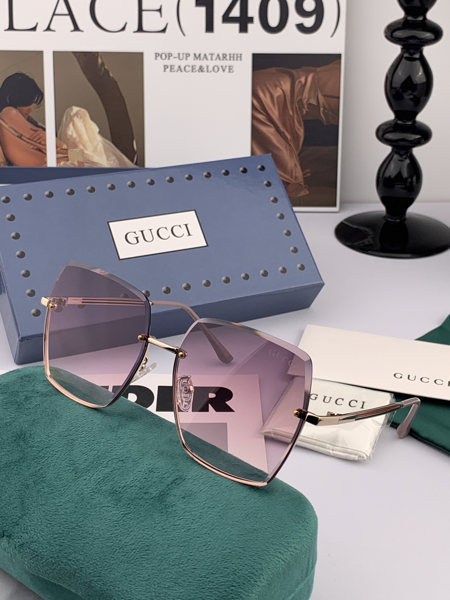  GUCCI-古驰意大利进口🇮🇹2025时尚潮流奢华装饰太阳眼镜 尼龙高清太阳镜明星海报款 超高复杂工艺