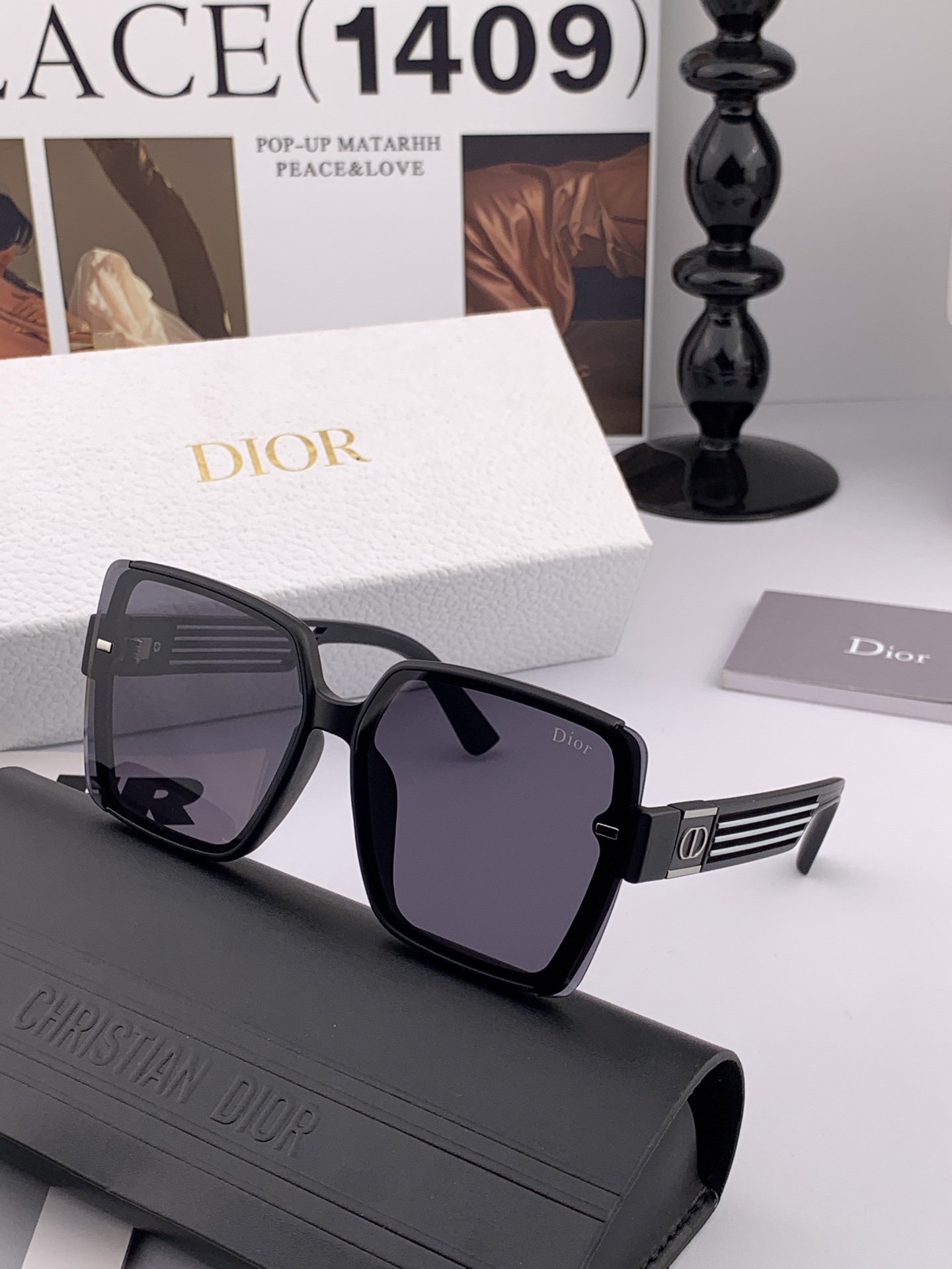 🔺 【DIOR太阳镜】2025开春新款 潮流爆款 时尚方框偏光太阳镜 高品质 佩戴舒适 网红潮款墨镜 女