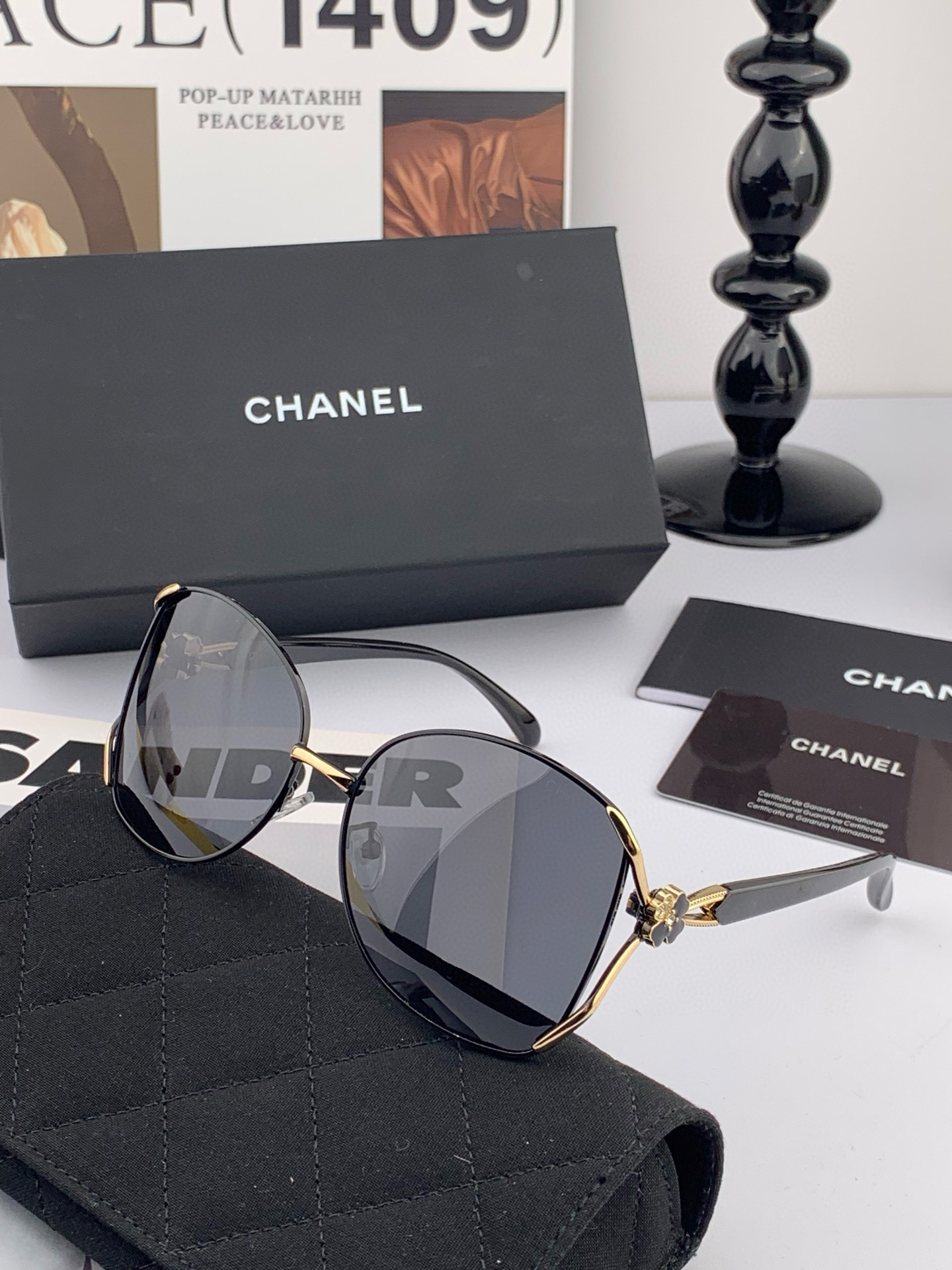 【CHANEL】香奈儿 2025新款山茶花潮流爆款 时尚圆框太阳镜 佩戴舒适 网红潮款墨镜  ♥️♥️型