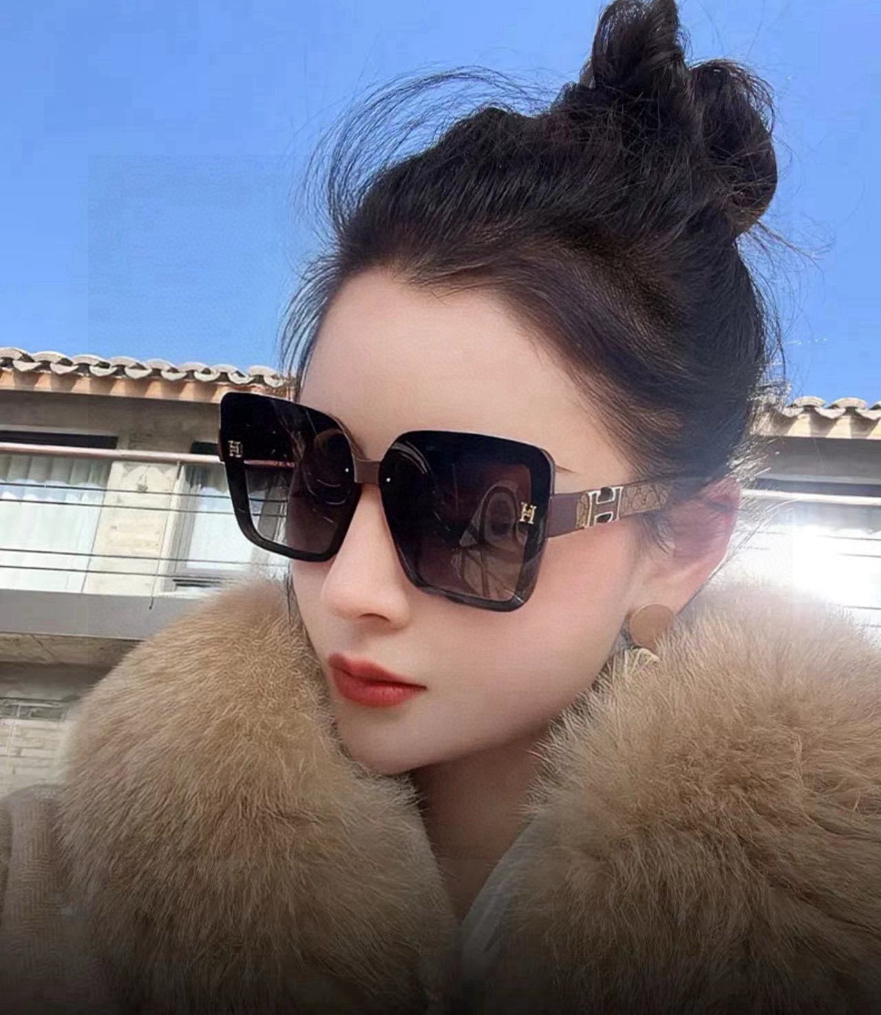  2025新款 爱马仕女士偏光太阳镜🕶️ 宝丽来高清镜片🎉高品质TR-90镜框 时尚百搭！
型号：H8