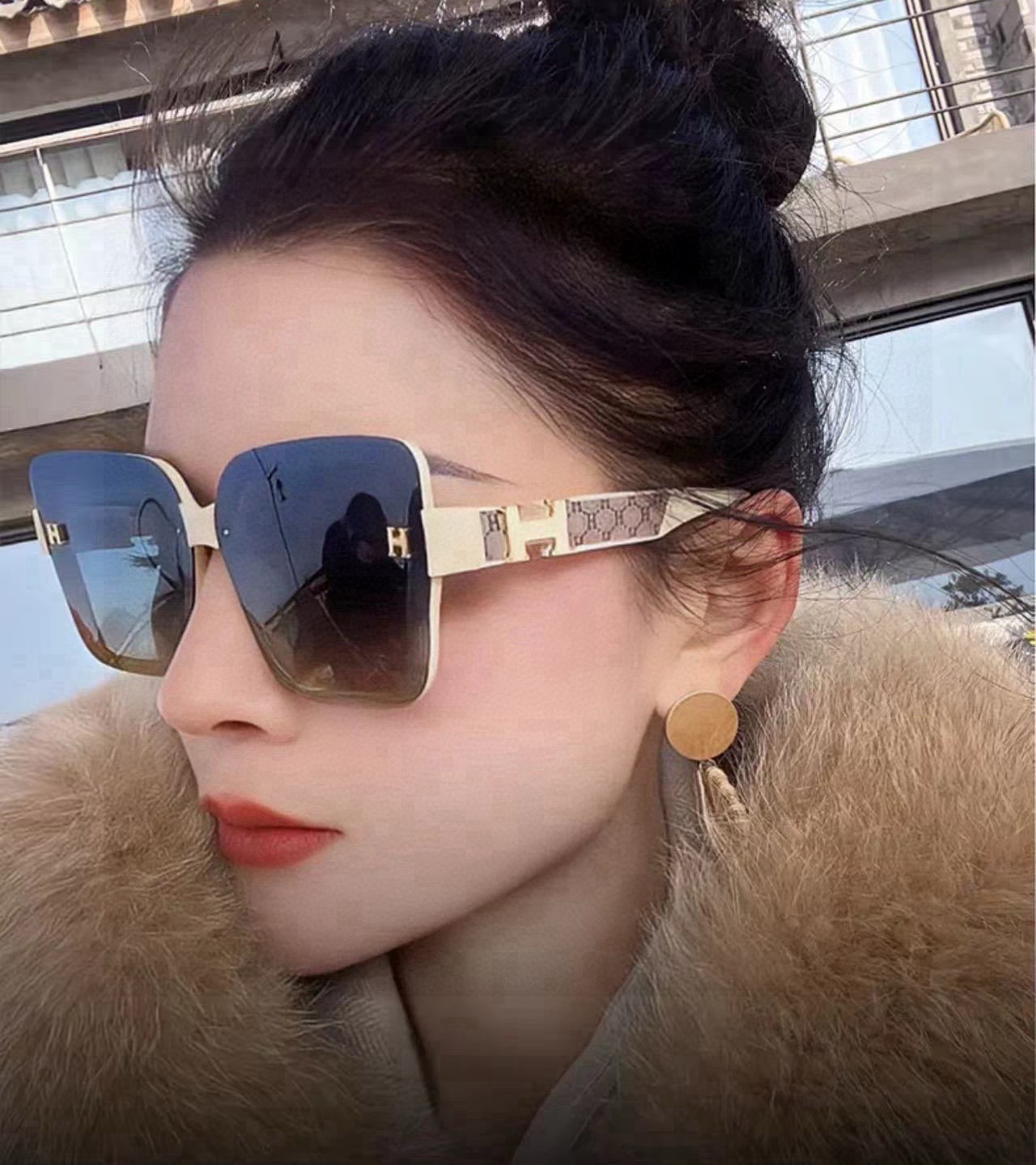   2025新款 爱马仕女士偏光太阳镜🕶️ 宝丽来高清镜片🎉高品质TR-90镜框 时尚百搭！
型号：H8