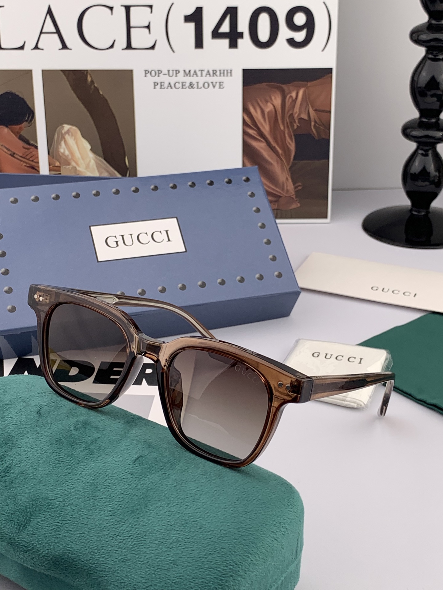  【TR偏光系列】Gucci   经典的方框设计，不挑脸型，无论搭配大衣还是连衣裙都非常显气质尼龙偏光镜