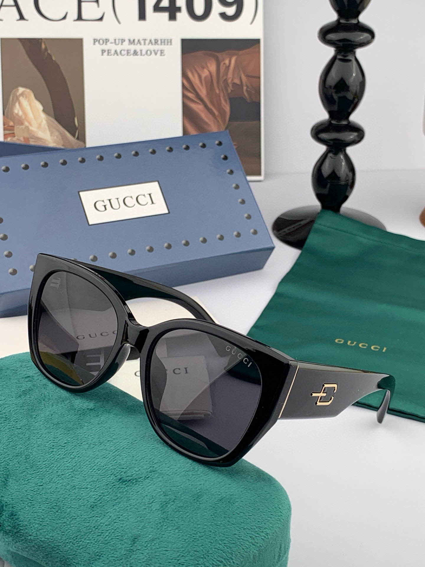  🔺 【GUCCI-偏光太阳镜】2025开春新款 潮流爆款 时尚方框偏光太阳镜 高品质 佩戴舒适 网红潮
