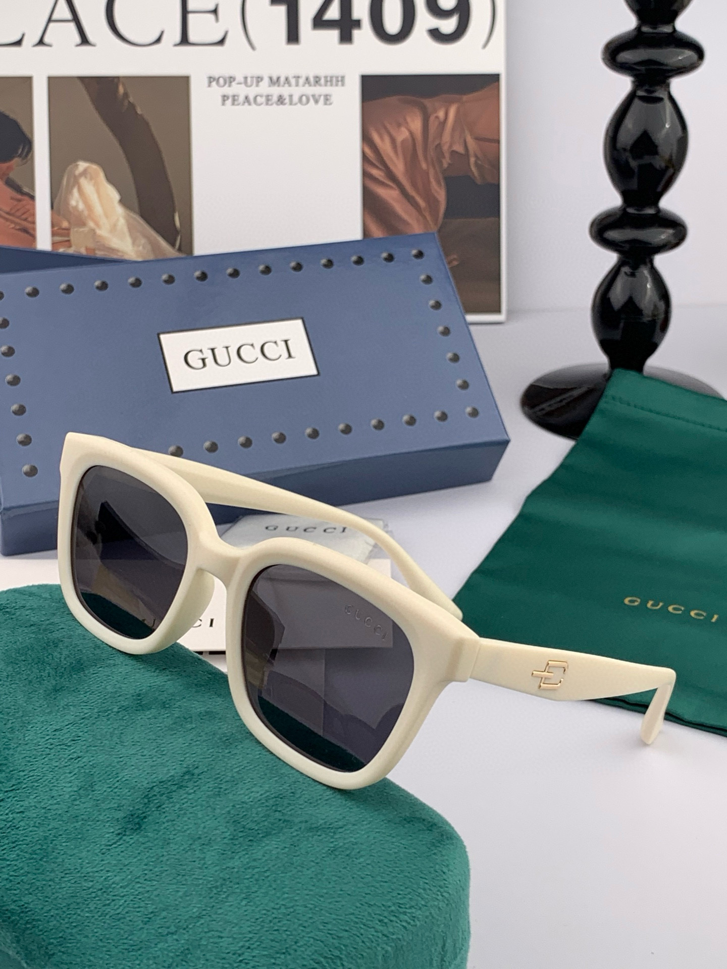  🔺 【GUCCI-偏光太阳镜】2025开春新款 潮流爆款 时尚方框偏光太阳镜 高品质 佩戴舒适 网红潮