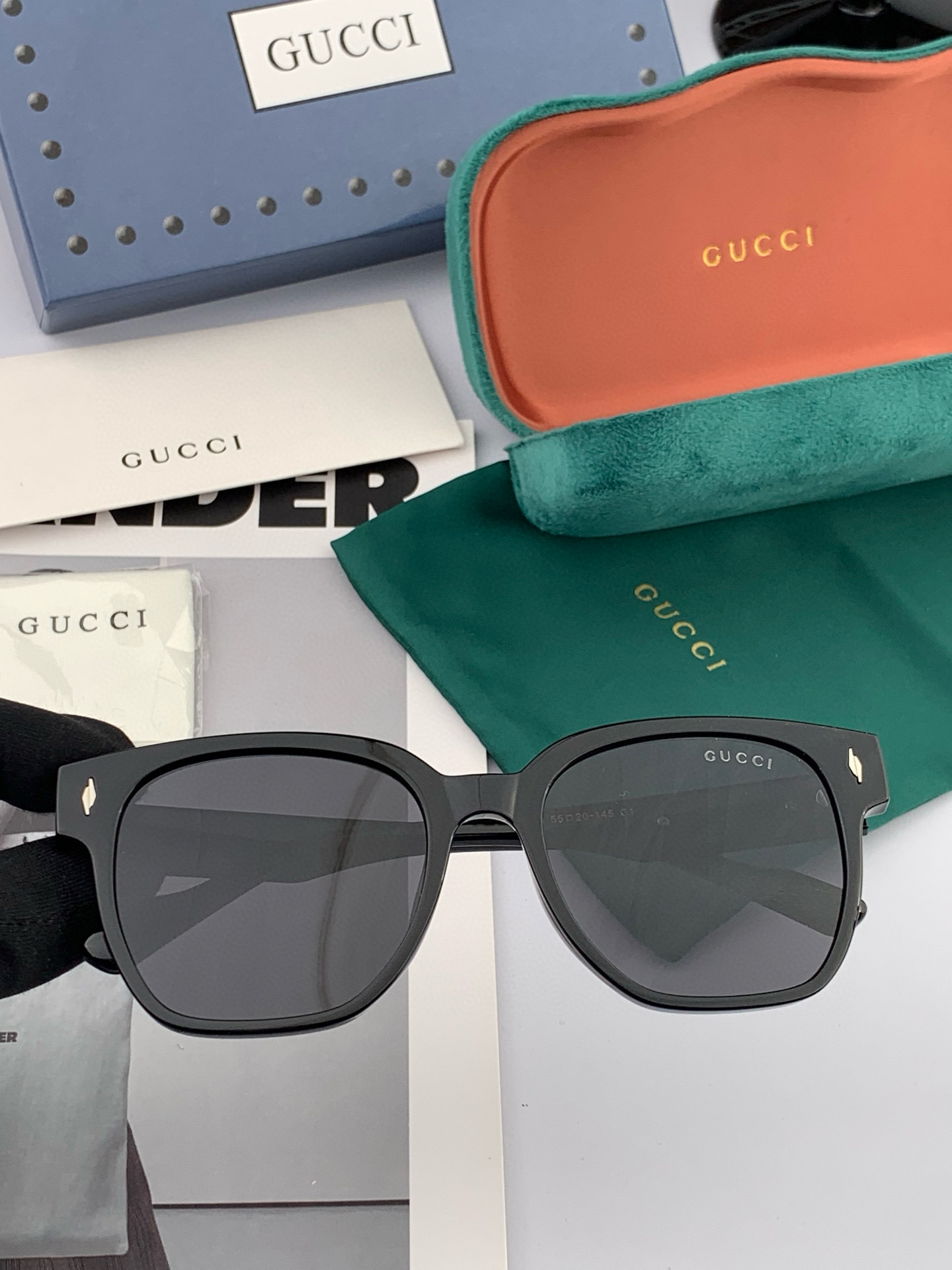 🔺 【GUCCI-偏光太阳镜】2025开春新款 潮流爆款 时尚方框偏光太阳镜 高品质 佩戴舒适 网红潮