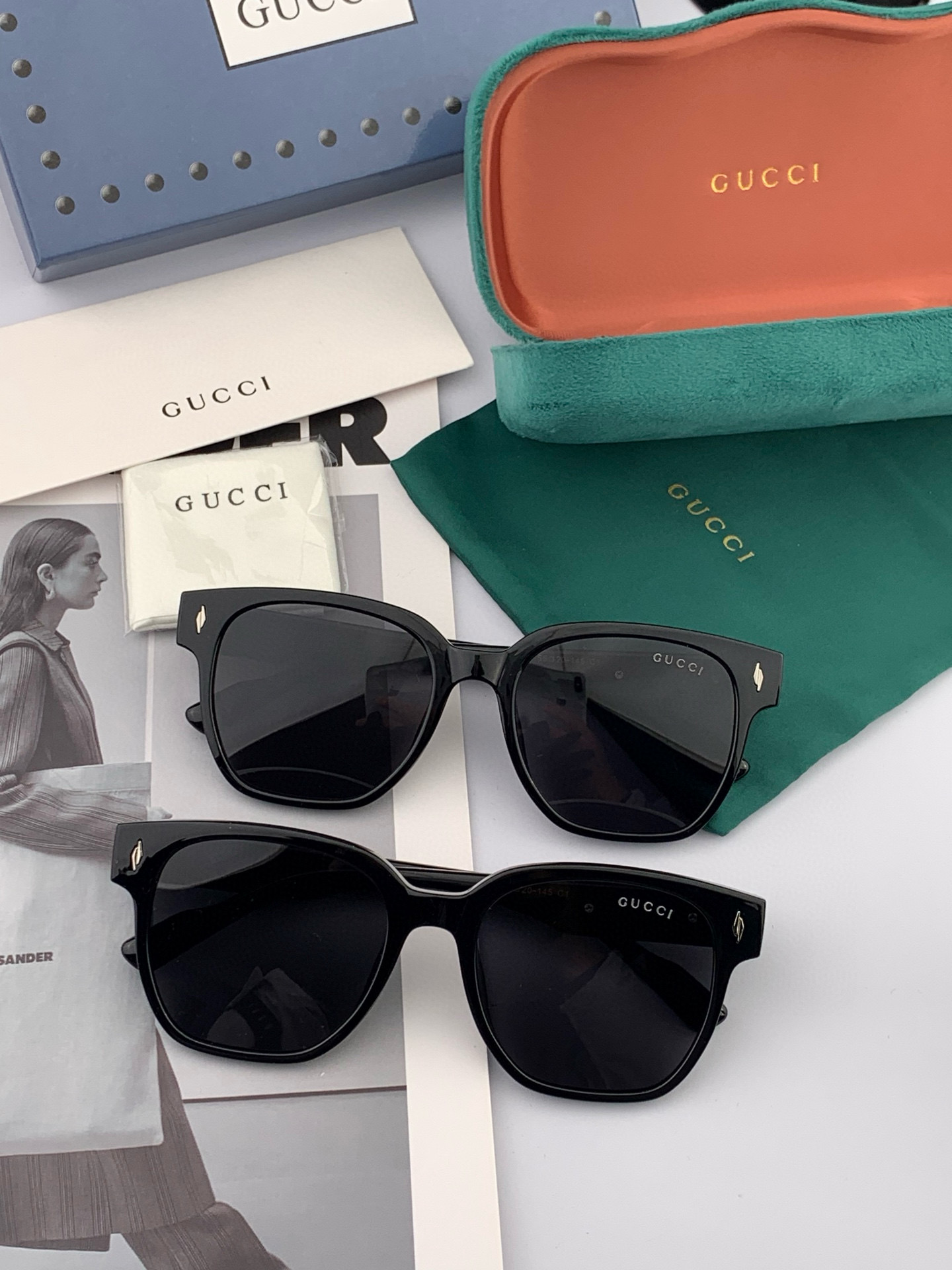  🔺 【GUCCI-偏光太阳镜】2025开春新款 潮流爆款 时尚方框偏光太阳镜 高品质 佩戴舒适 网红潮