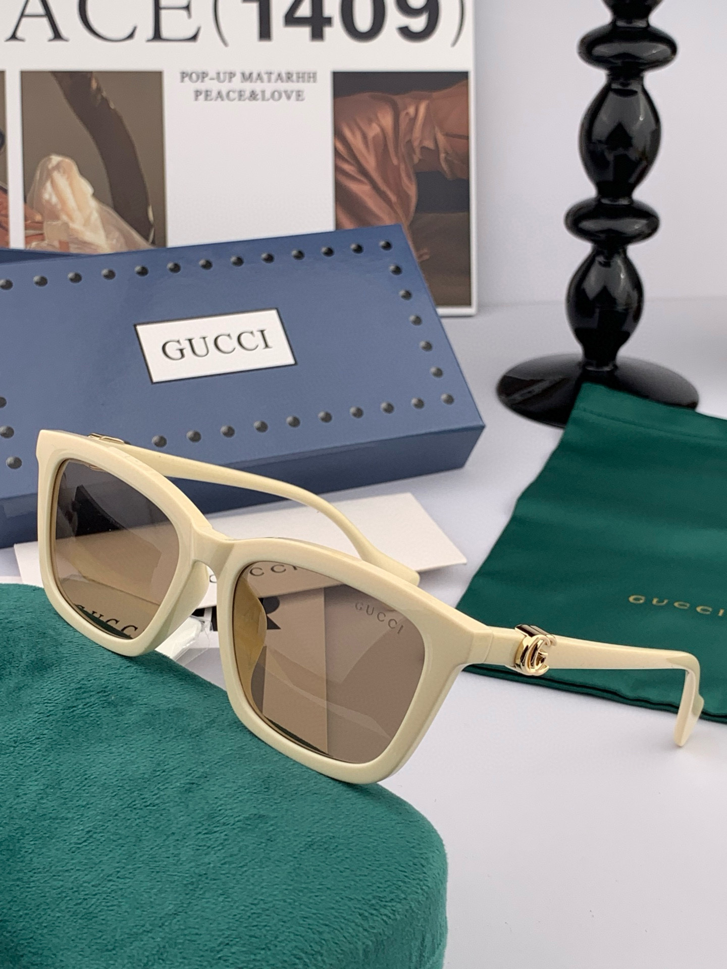  🔺 【GUCCI-偏光太阳镜】2025开春新款 潮流爆款 时尚方框偏光太阳镜 高品质 佩戴舒适 网红潮