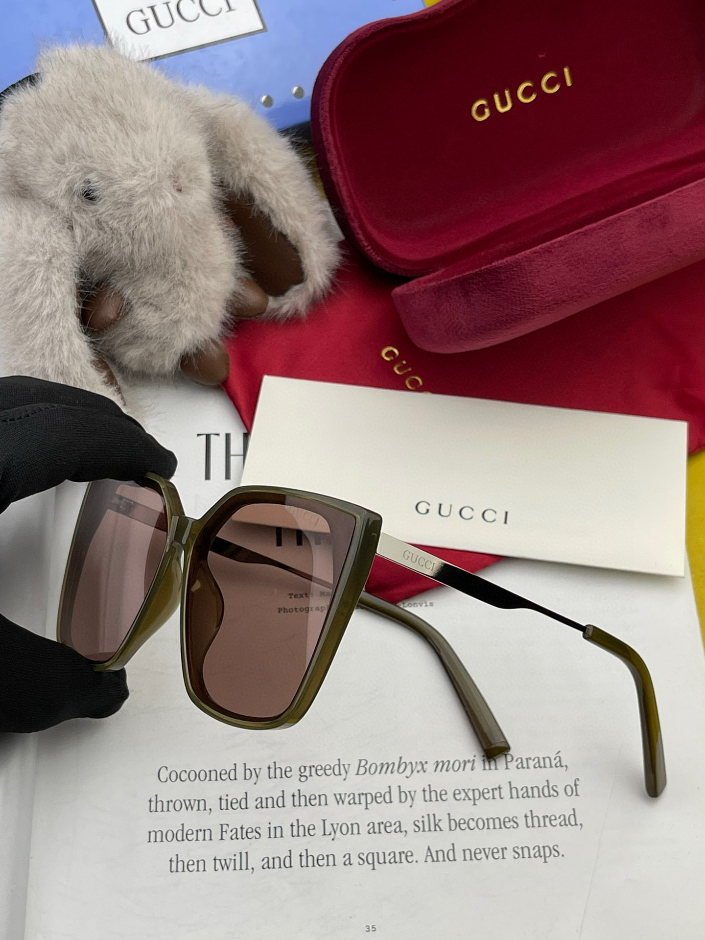 🔺 【GUCCI】2025开春新款 潮流爆款 时尚方框偏光太阳镜 高品质 佩戴舒适 网红潮款墨镜 女士高