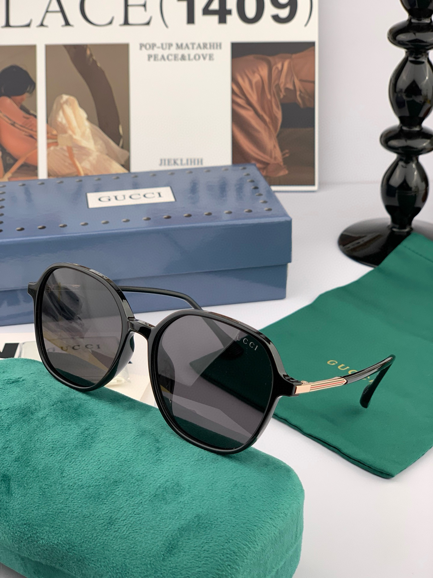  🔺GUCCI🔻古驰 GG圆框太阳镜 完美品质 🎓独特设计  适合各种脸型 亮相时装周 超时尚百搭 实物