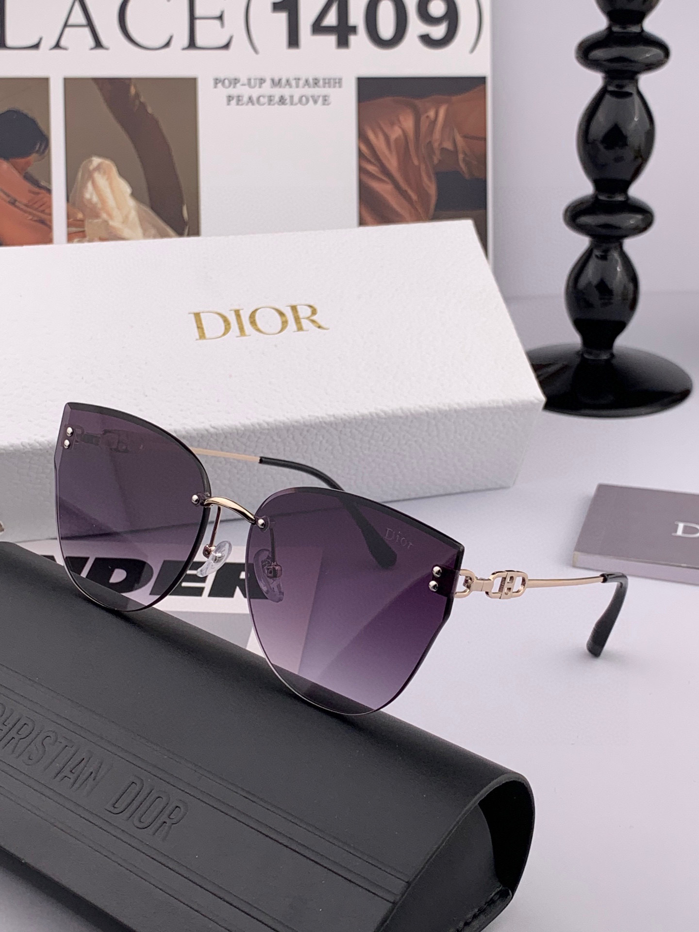   DIOR🌋☔️时尚无框太阳镜镜片 顶级奢侈品强 高品质胜利亲亲🍦🍨 得意 气质非凡😄 🍫🍪女士开车墨