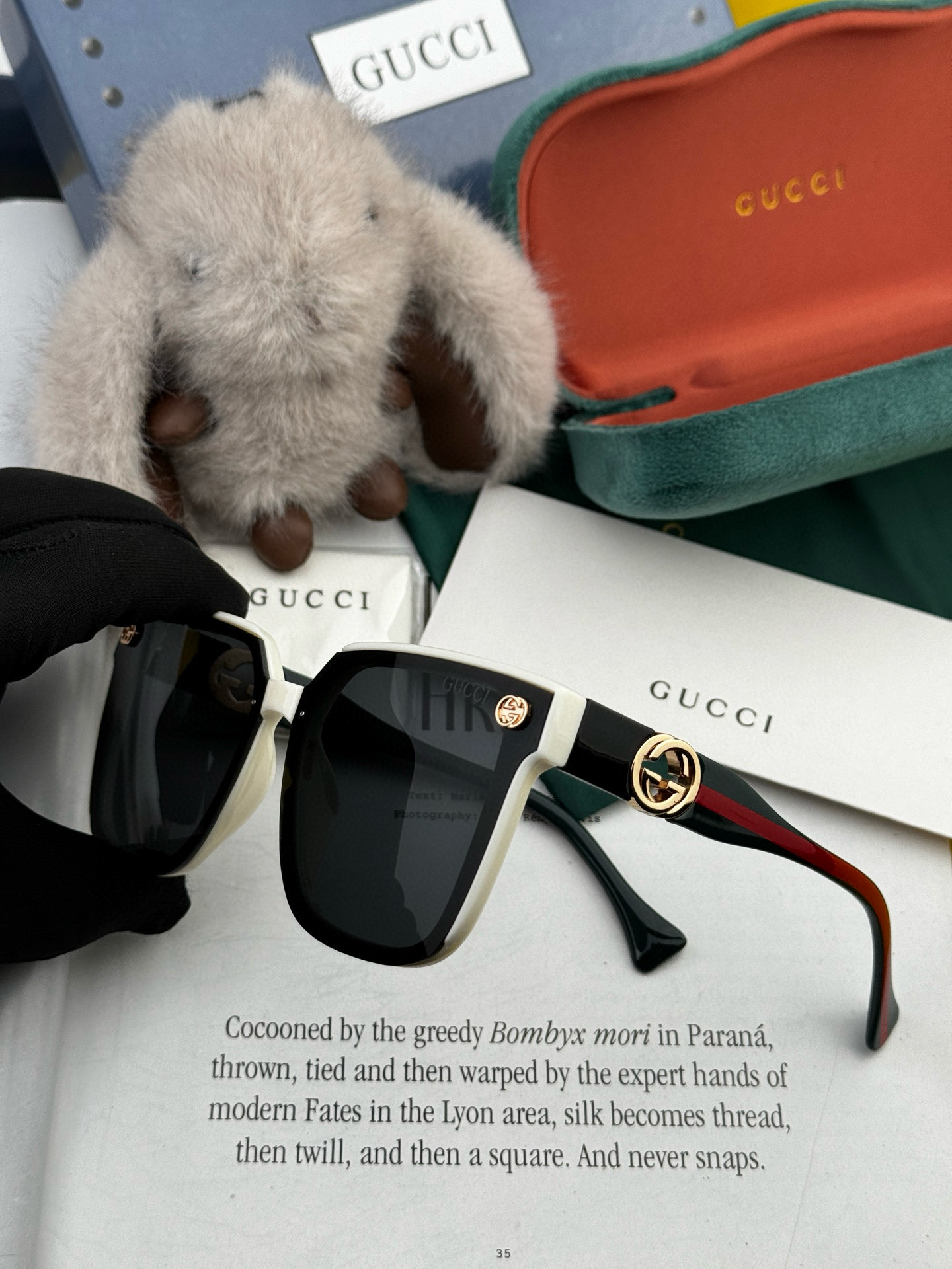  🔺 【GUCCI】2025开春新款 潮流爆款 时尚方框太阳镜 高品质 佩戴舒适 网红潮款墨镜 型号：G