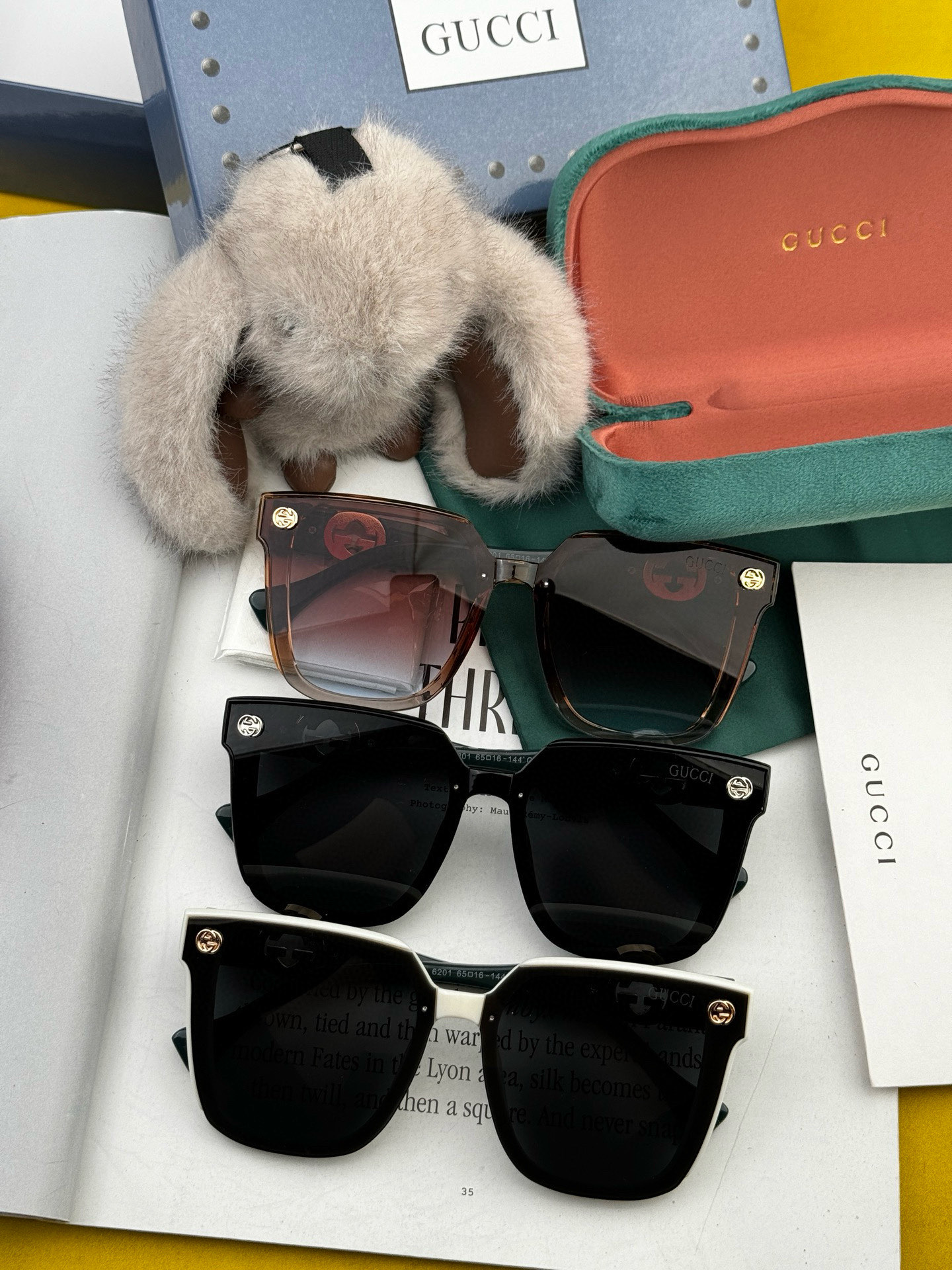  🔺 【GUCCI】2025开春新款 潮流爆款 时尚方框太阳镜 高品质 佩戴舒适 网红潮款墨镜 型号：G