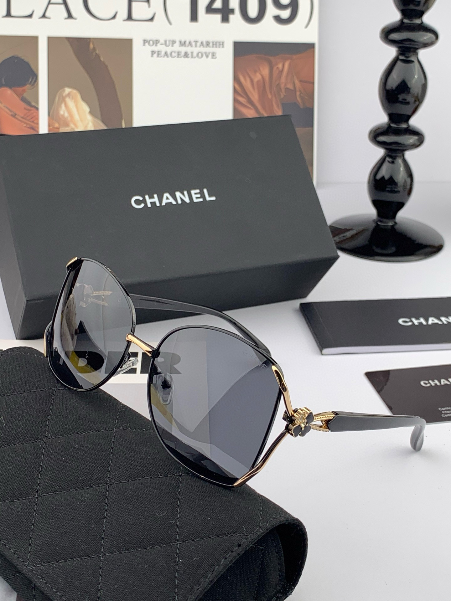 【CHANEL】香奈儿 2025新款山茶花潮流爆款 时尚圆框太阳镜 佩戴舒适 网红潮款墨镜  ♥️♥️型