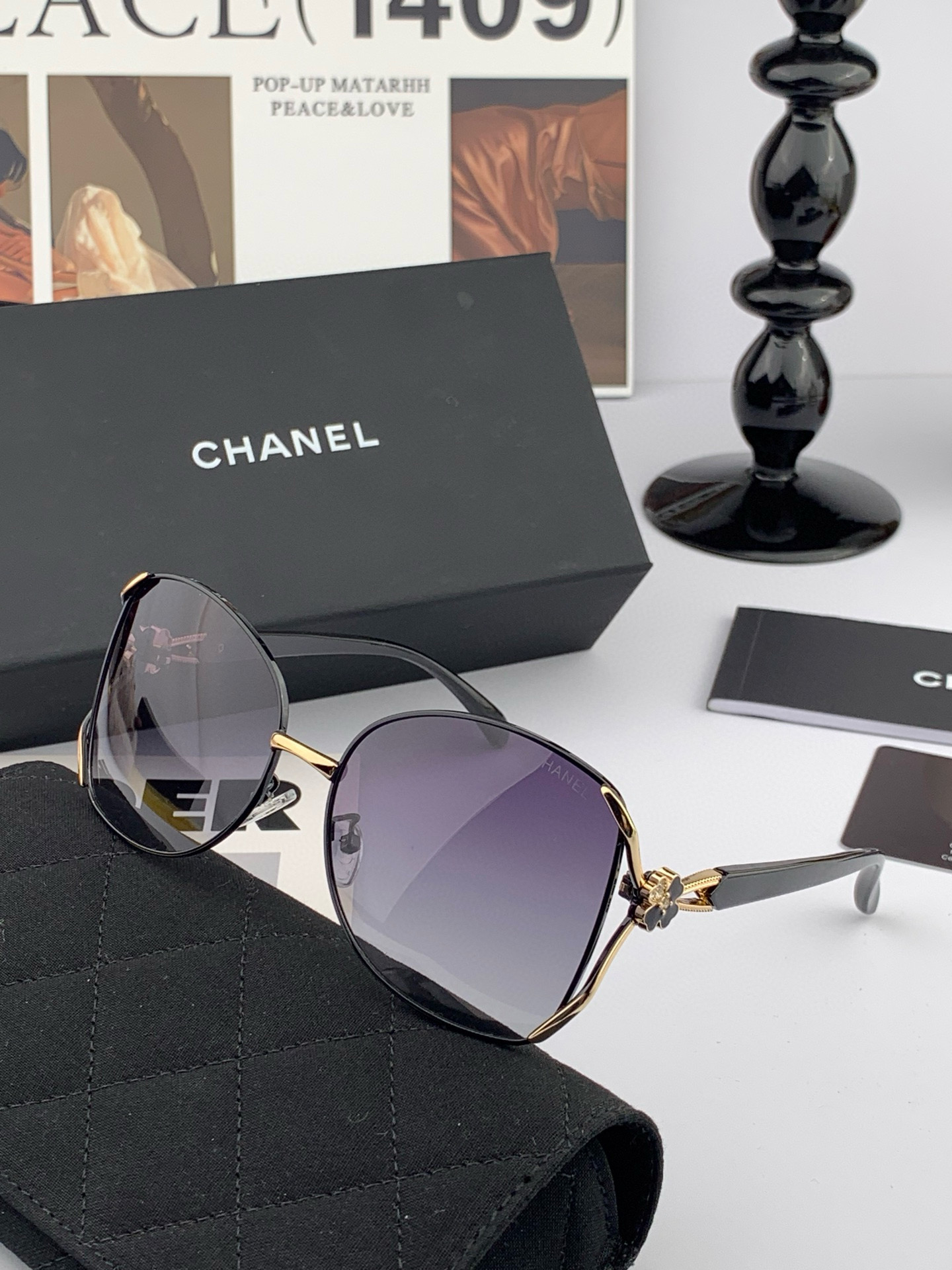 【CHANEL】香奈儿 2025新款山茶花潮流爆款 时尚圆框太阳镜 佩戴舒适 网红潮款墨镜  ♥️♥️型