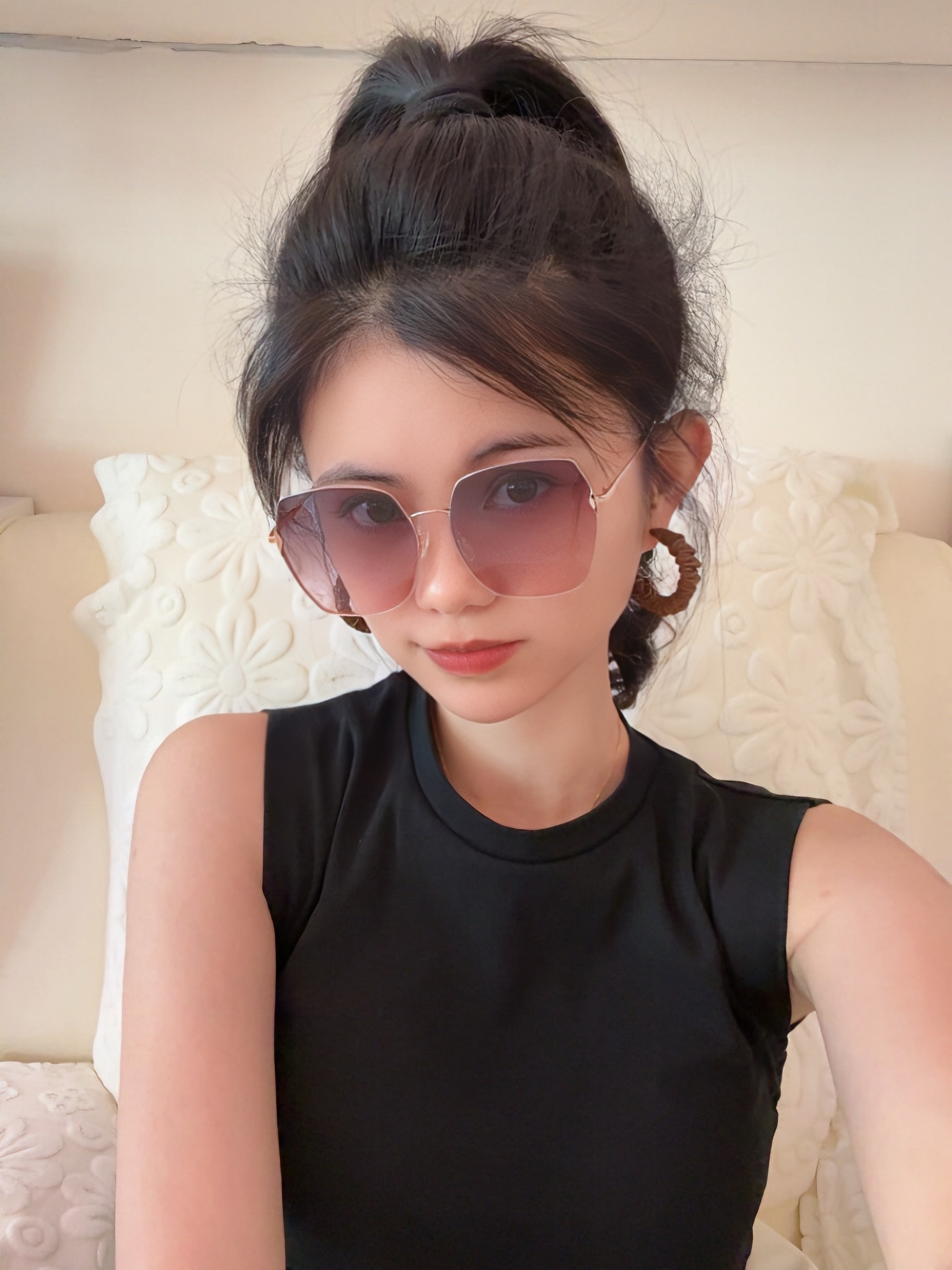 【CHANEL】香奈儿  新款尼龙偏光太眼镜，无框钻石 切边更有质感，大气女人范儿，大脸小脸都好看 ！
