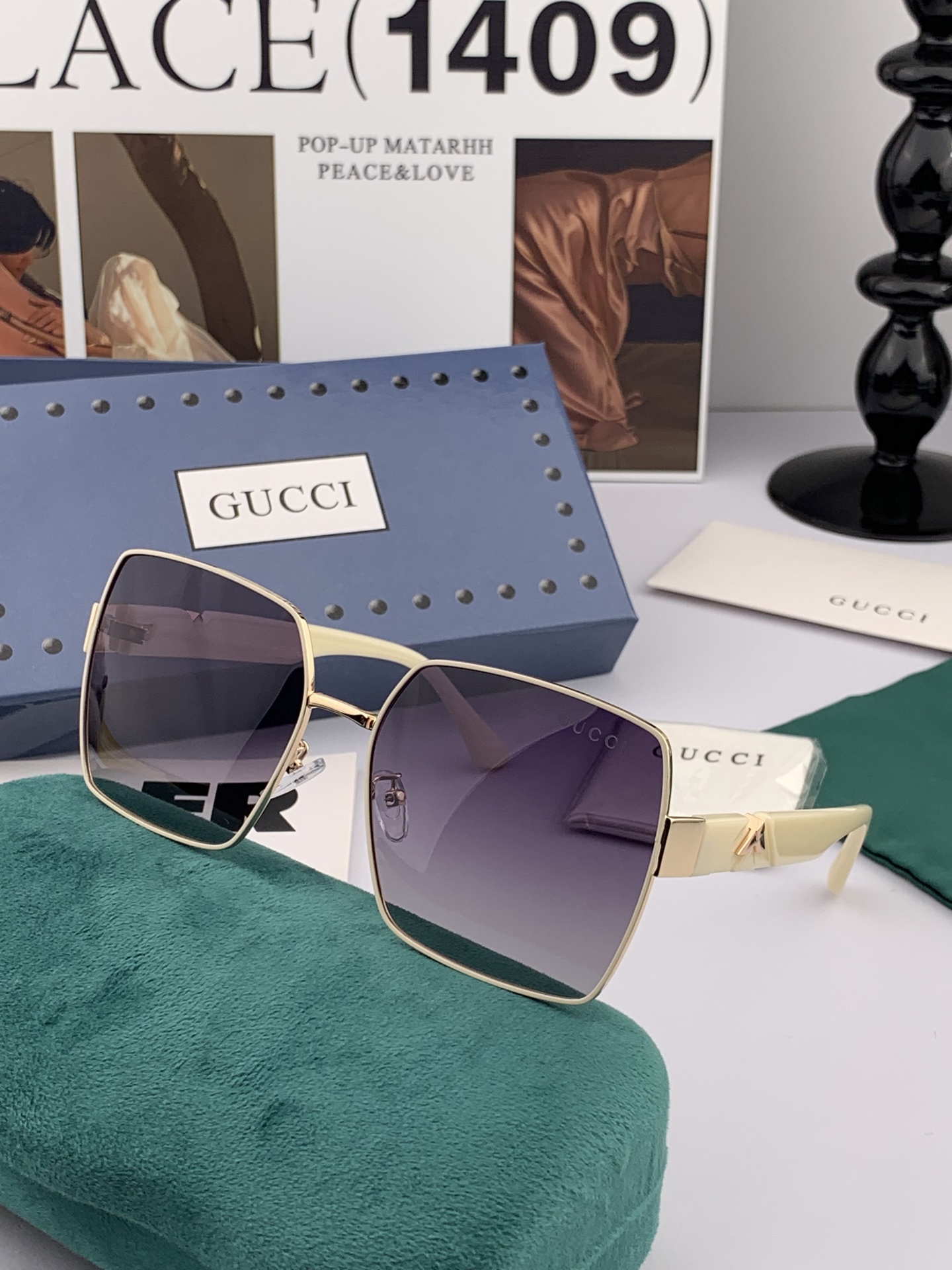   【TR偏光系列】Gucci   经典的大框设计，情侣款不挑脸型，无论搭配大衣还是连衣裙都非常显气质偏
