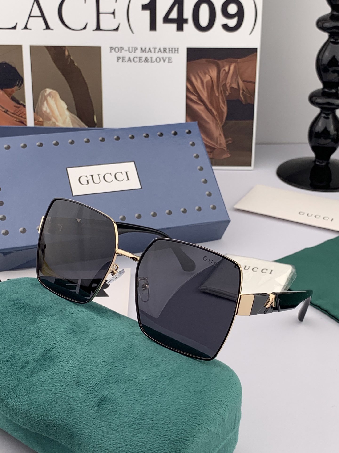   【TR偏光系列】Gucci   经典的大框设计，情侣款不挑脸型，无论搭配大衣还是连衣裙都非常显气质偏