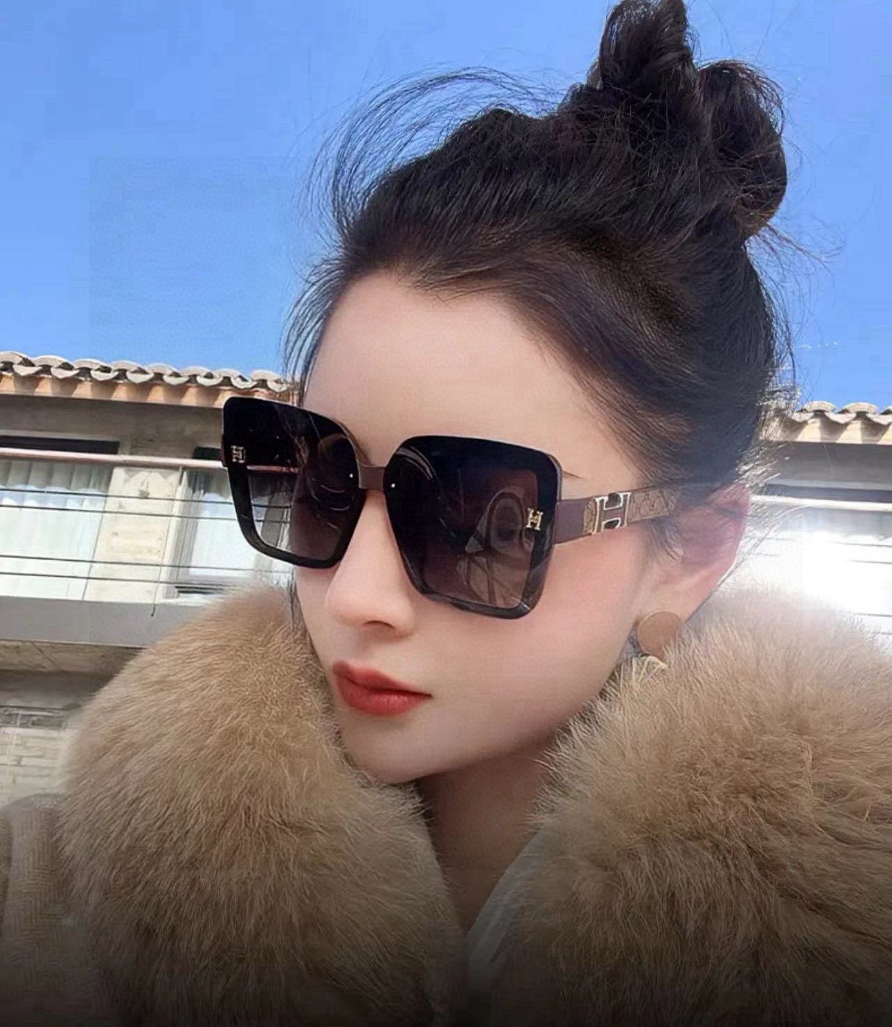   2025新款 爱马仕女士偏光太阳镜🕶️ 宝丽来高清镜片🎉高品质TR-90镜框 时尚百搭！
型号：H8