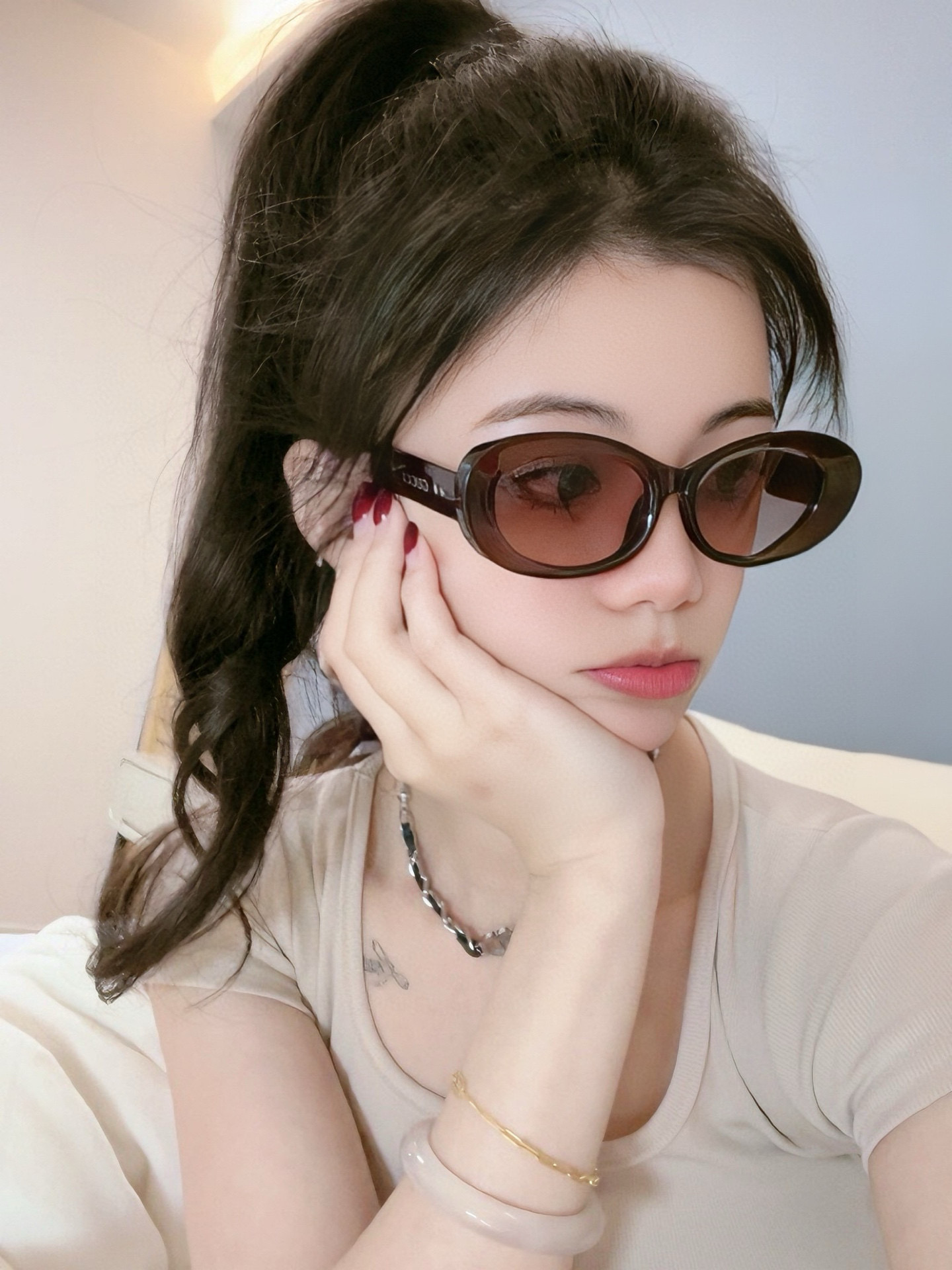  🔺 【GUCCI】2025开春新款 潮流爆款 时尚小框太阳镜 高品质 佩戴舒适 网红潮款墨镜 型号：G