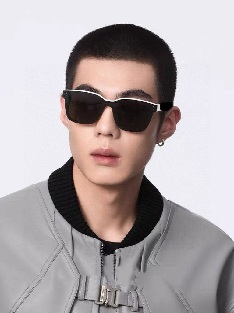  GUCCI  新款连体尼龙偏光太眼镜，情侣款时尚方框太阳镜佩戴舒适网红潮流款墨镜，大气女人范儿，大脸