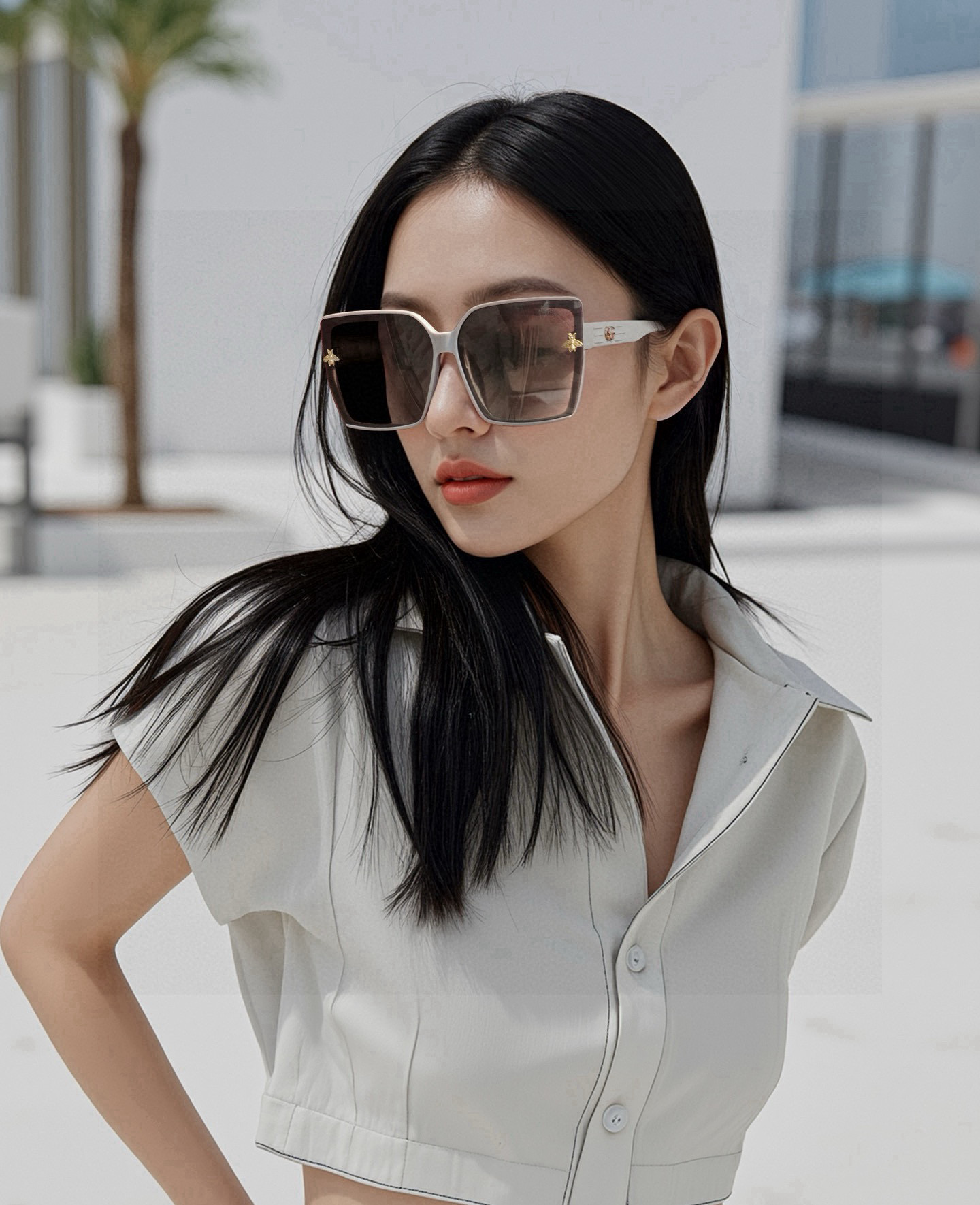  2025新款！新款出货！
女士高清加厚偏光太阳镜🕶️ 🎉💍新款GUCCI偏光太阳镜得意开车驾驶镜时尚墨