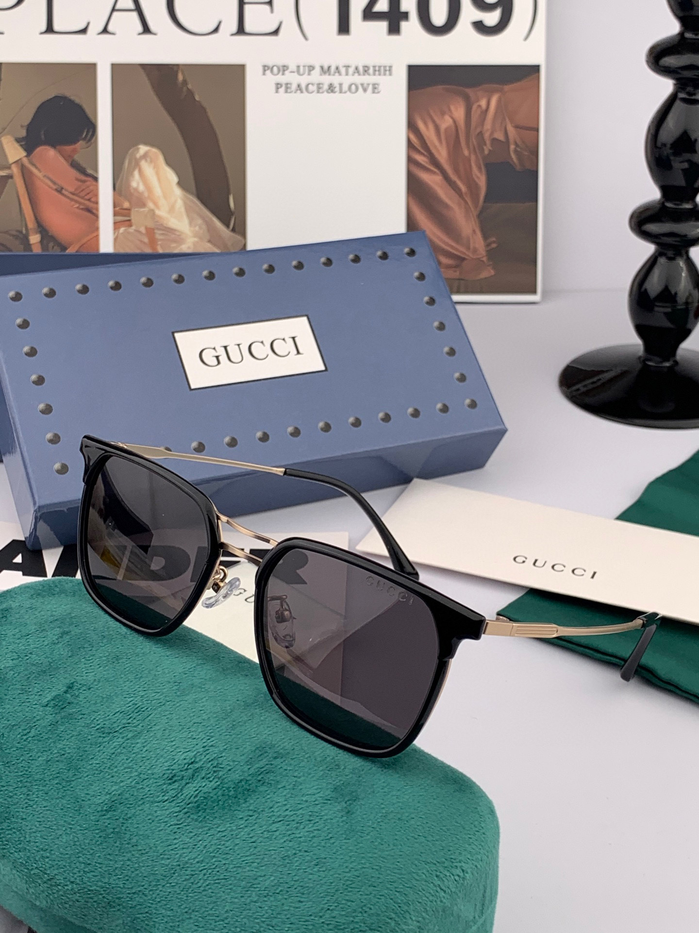 ♦️ GUCCI 2025新款男女情侣款太阳镜 超轻超有弹性整幅眼镜 重要的是压不坏 高清镜片、精湛的工
