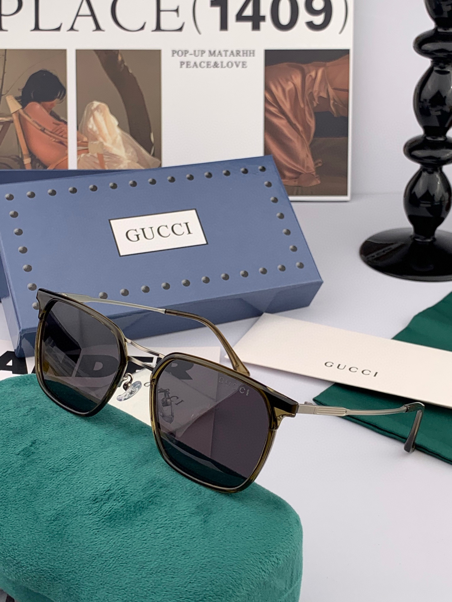 ♦️ GUCCI 2025新款男女情侣款太阳镜 超轻超有弹性整幅眼镜 重要的是压不坏 高清镜片、精湛的工