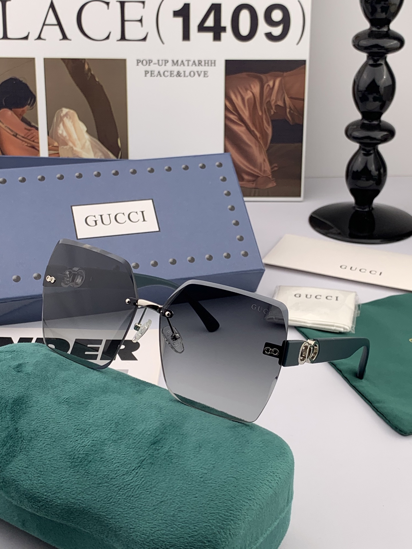  🔺 【GUCCI】2025开春新款 潮流爆款 时尚方框太阳镜 高品质 佩戴舒适 网红潮款墨镜 型号：G