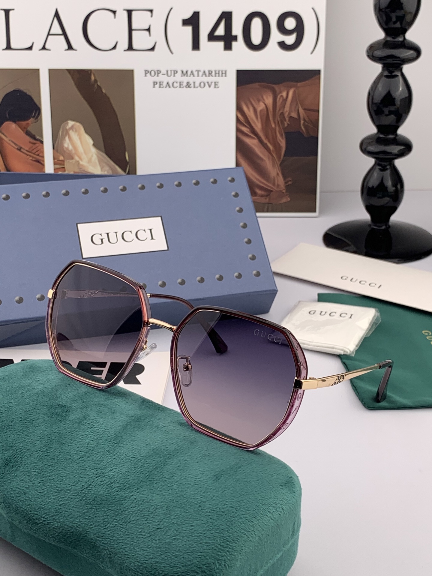  GUCCI 2025开春新款太阳镜 各路网红纷纷带起气场满分‼️ 俏皮甜美.上脸效果更佳.金属质感超好
