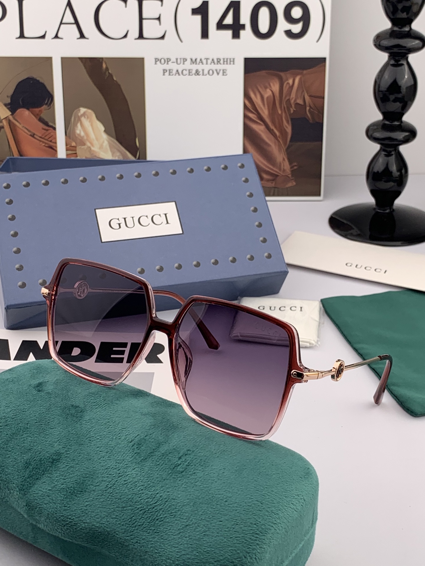  GUCCI 2025开春新款太阳镜 各路网红纷纷带起气场满分‼️ 俏皮甜美.上脸效果更佳.金属质感超好