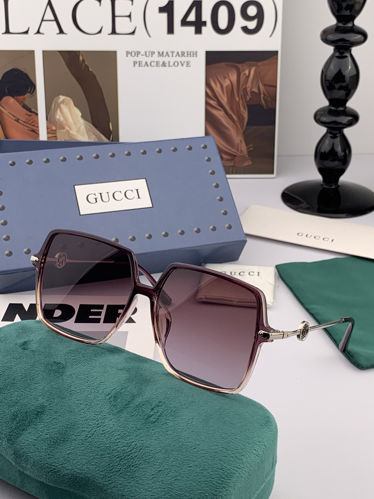  GUCCI 2025开春新款太阳镜 各路网红纷纷带起气场满分‼️ 俏皮甜美.上脸效果更佳.金属质感超好