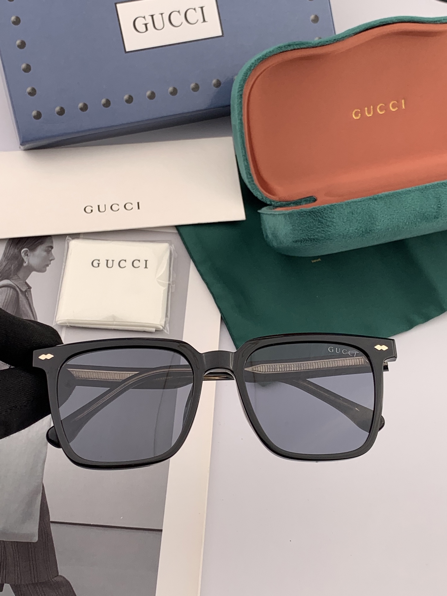 🔺GUCCI🔻古驰 GG方框太阳镜 完美品质 🎓独特设计  适合各种脸型 亮相时装周 超时尚百搭 实物精