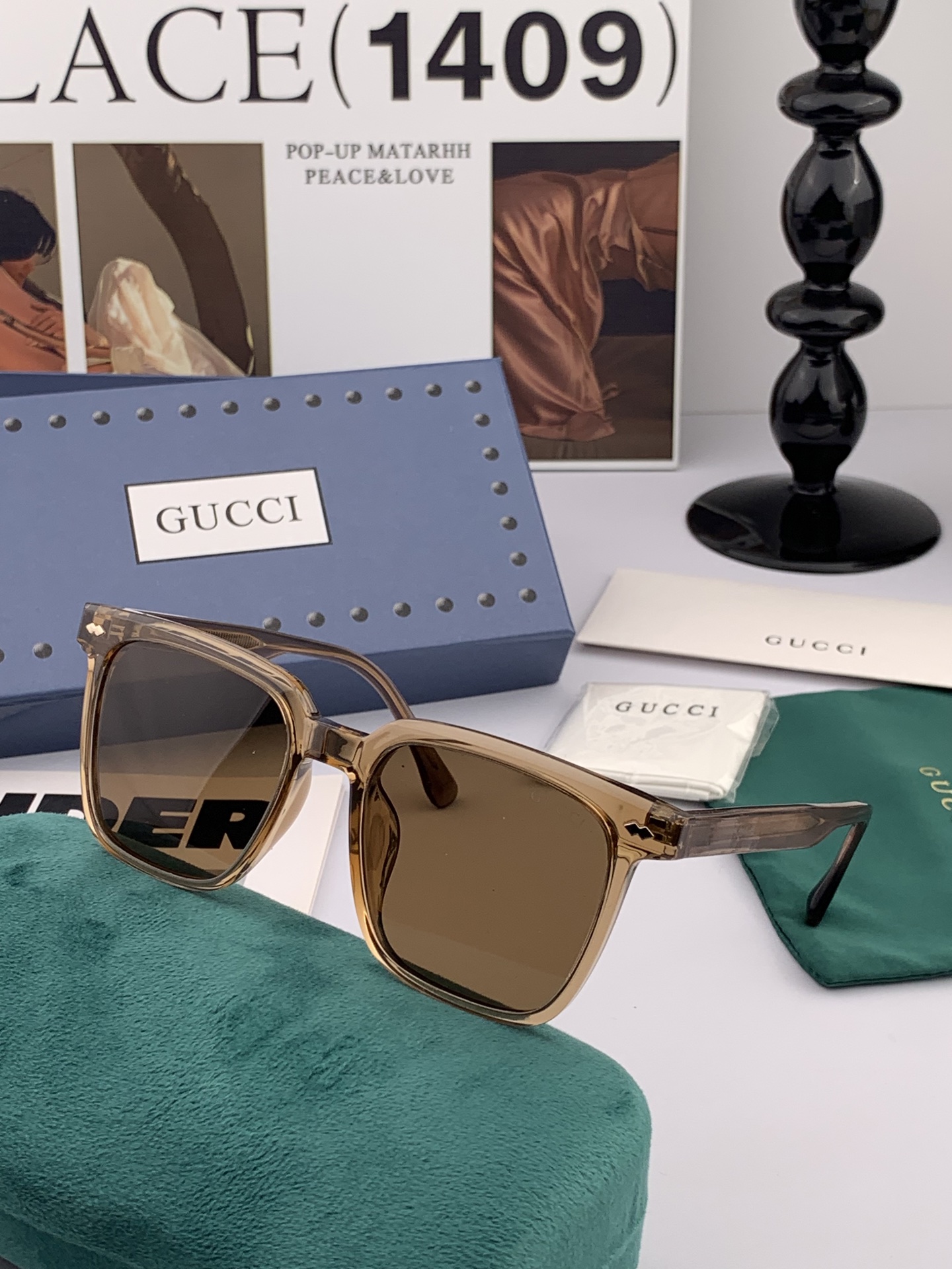 🔺GUCCI🔻古驰 GG方框太阳镜 完美品质 🎓独特设计  适合各种脸型 亮相时装周 超时尚百搭 实物精