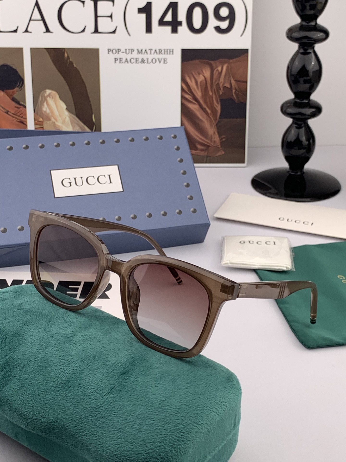  【TR偏光系列】Gucci   经典的方框设计，不挑脸型，无论搭配大衣还是连衣裙都非常显气质尼龙偏光镜