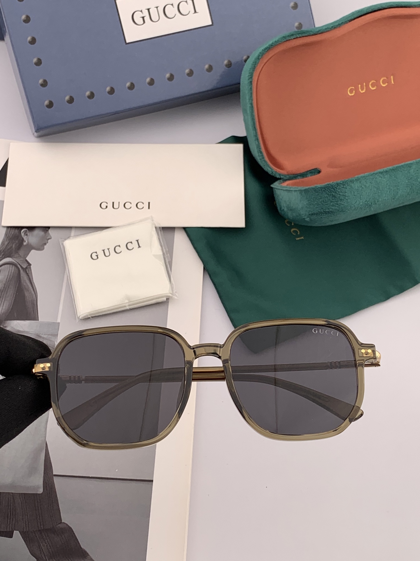   【TR偏光系列】Gucci   经典的方框设计，不挑脸型，无论搭配大衣还是连衣裙都非常显气质尼龙偏光