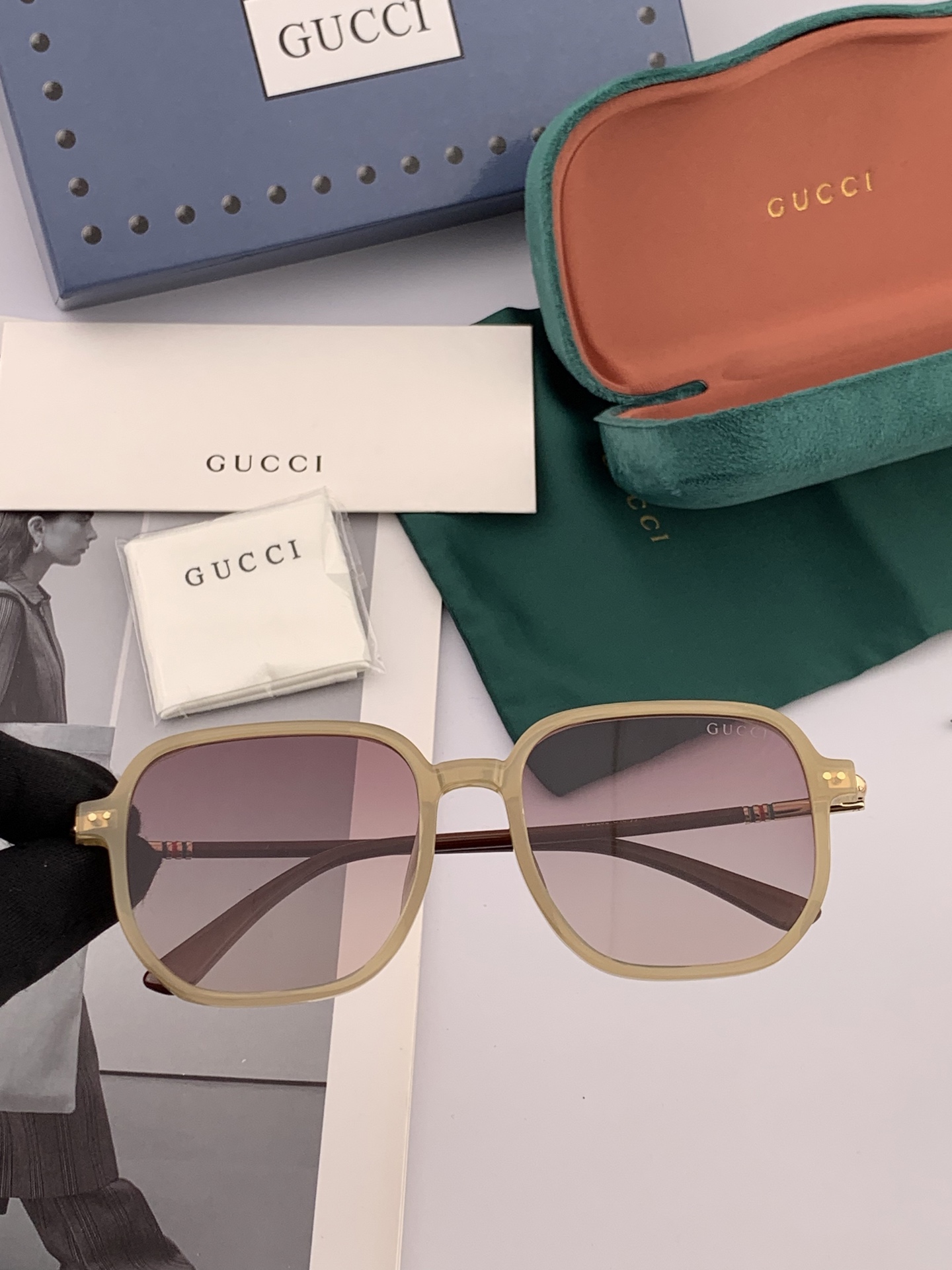   【TR偏光系列】Gucci   经典的方框设计，不挑脸型，无论搭配大衣还是连衣裙都非常显气质尼龙偏光