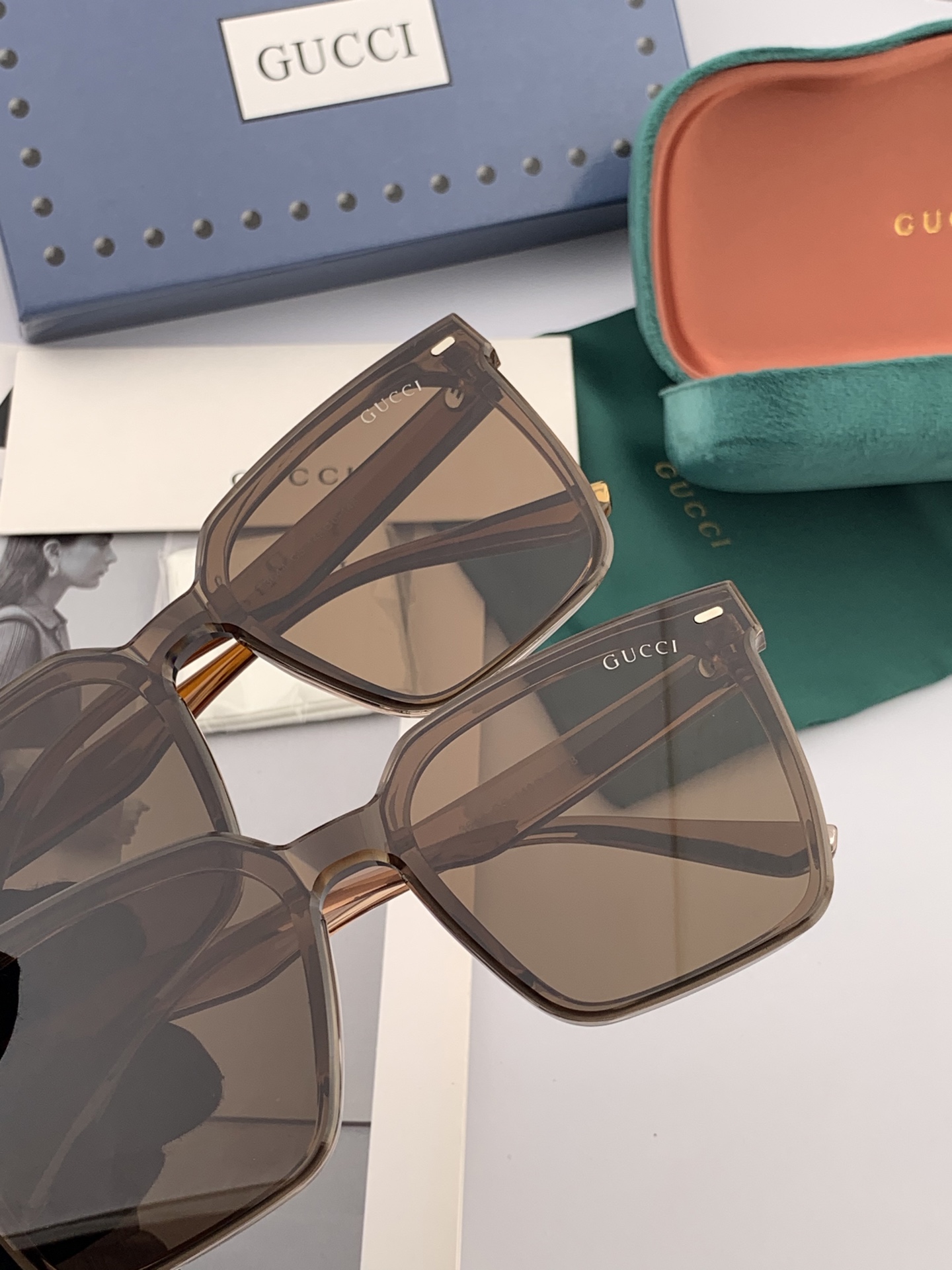  🔺 【GUCCI-尼龙偏光连体太阳镜】2025开春新款 潮流爆款 时尚方框偏光太阳镜 高品质 佩戴舒适