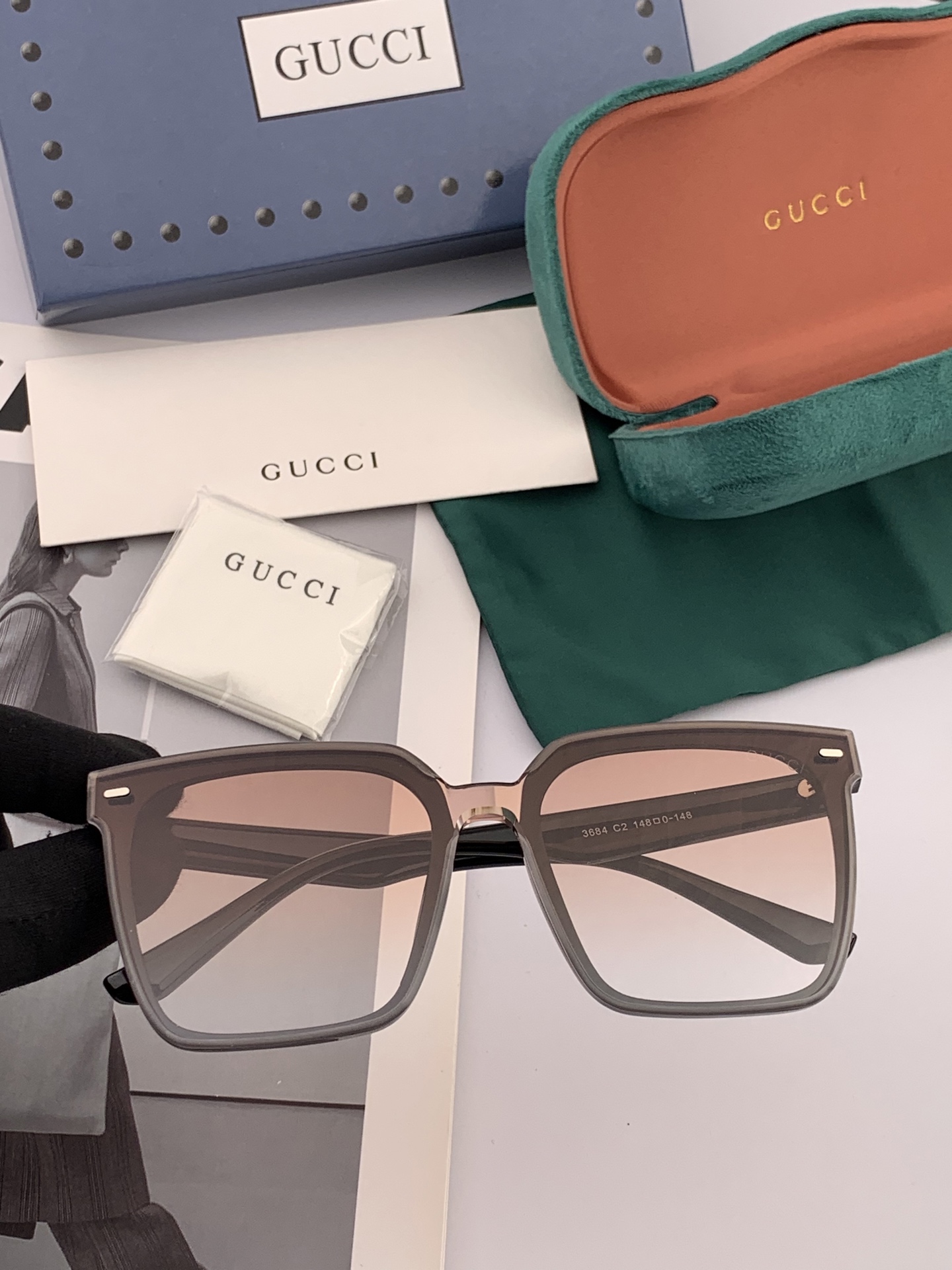  🔺 【GUCCI-尼龙偏光连体太阳镜】2025开春新款 潮流爆款 时尚方框偏光太阳镜 高品质 佩戴舒适