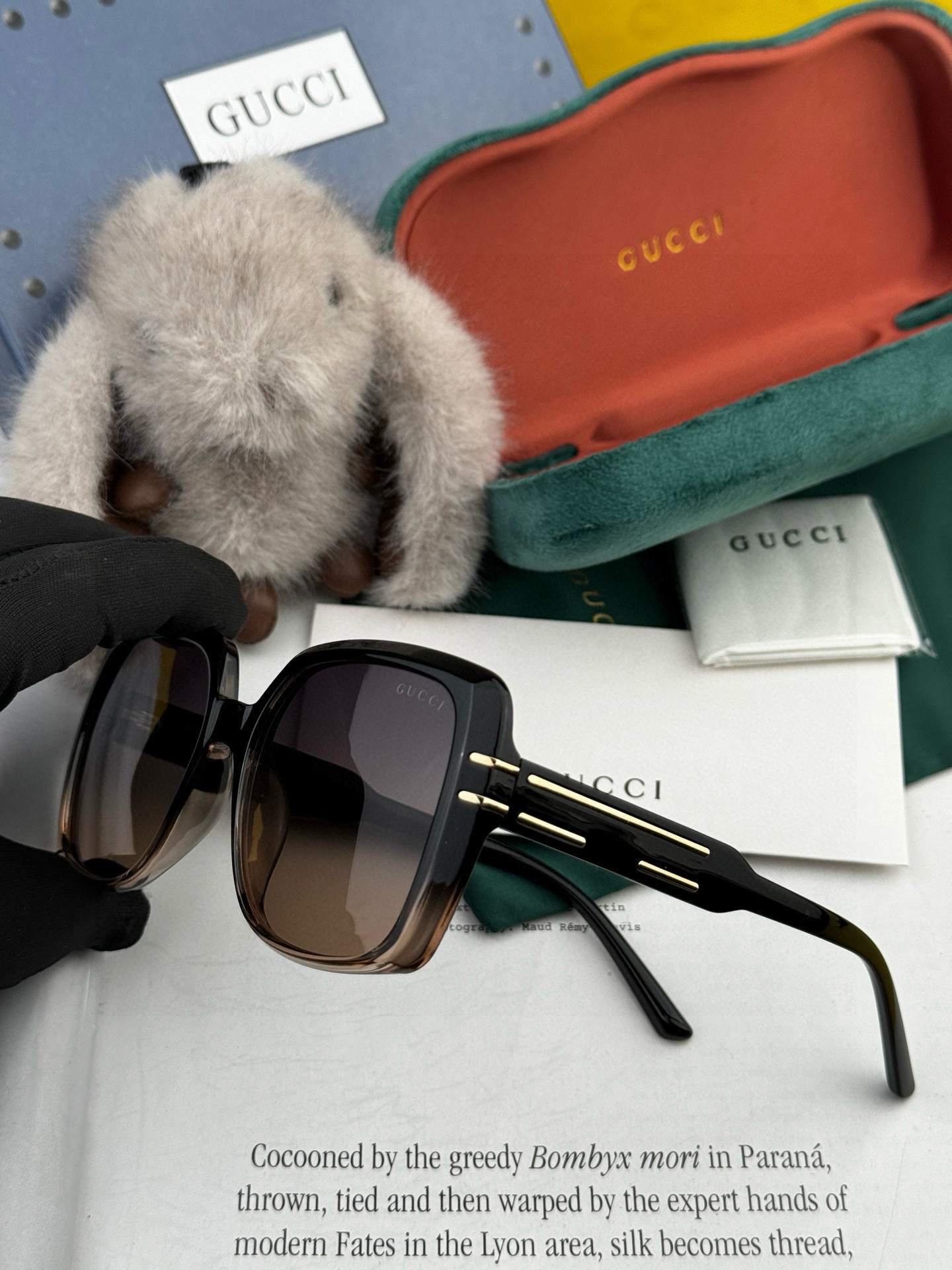   【GUCCI】2025新款潮流爆款 时尚方框太阳镜 佩戴舒适 网红潮款墨镜  女士高清加厚偏光太阳镜