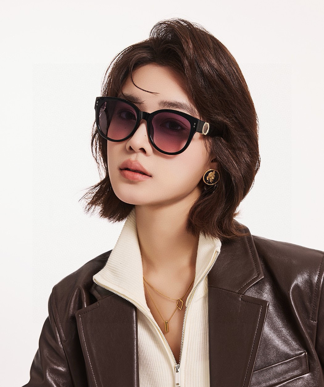 🔺 【GUCCI】2025开春新款 潮流爆款 时尚圆框偏光太阳镜 高品质 佩戴舒适 网红潮款墨镜 女士高