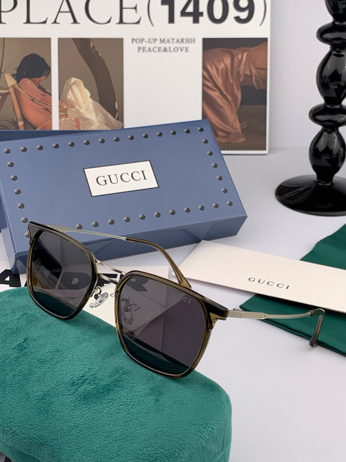 ♦️ GUCCI 2025新款男女情侣款太阳镜 超轻超有弹性整幅眼镜 重要的是压不坏 高清镜片、精湛的工