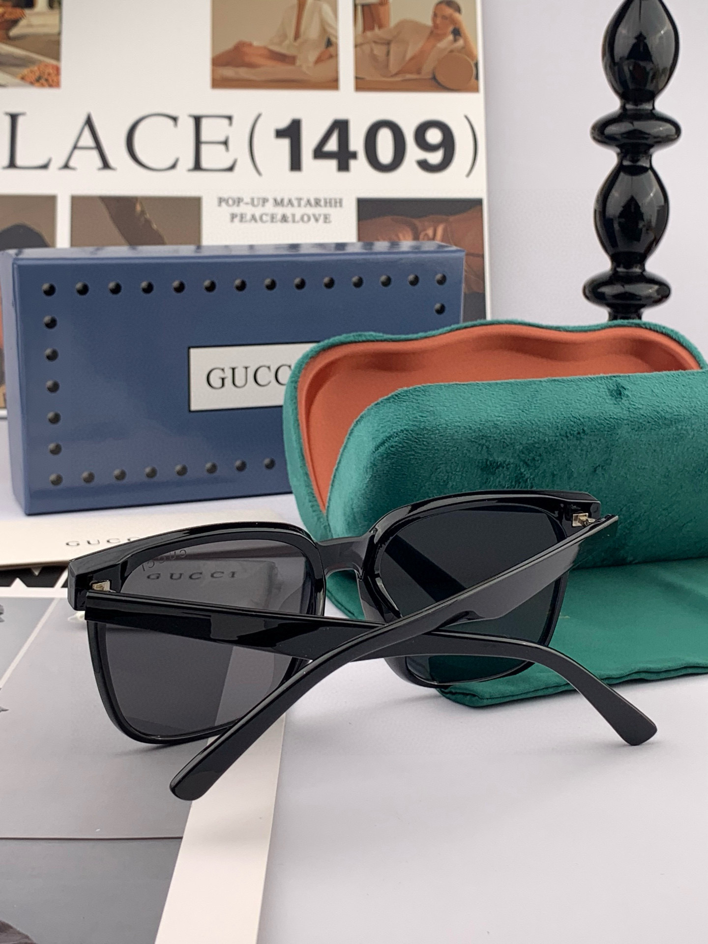 🔺 【GUCCI-尼龙太阳镜】2025开春新款 潮流爆款 时尚方框连体太阳镜 高品质 佩戴舒适 网红潮款