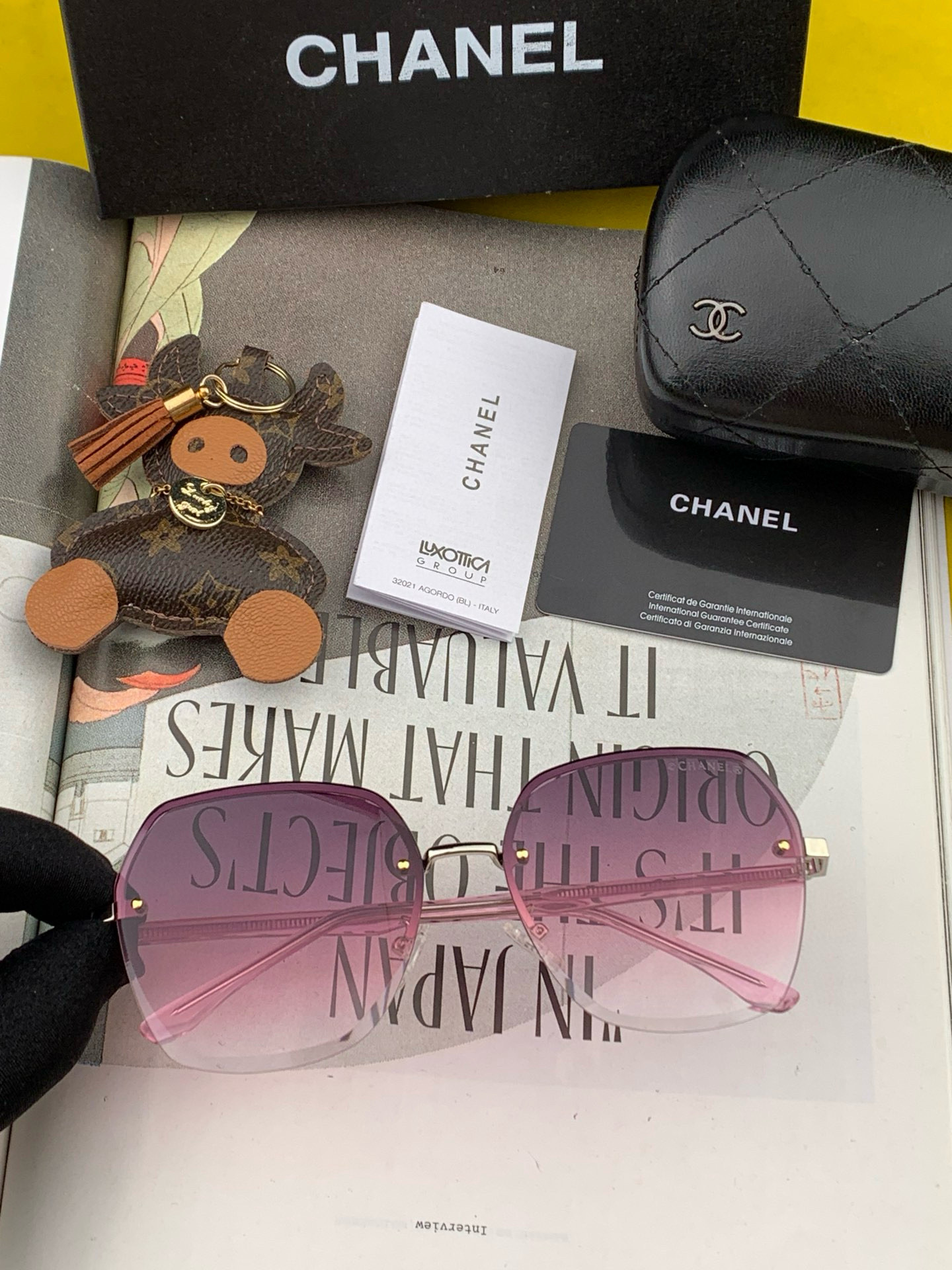 【CHANEL】香奈儿  新款尼龙偏光太眼镜，无框钻石 切边更有质感，大气女人范儿，大脸小脸都好看 ！型