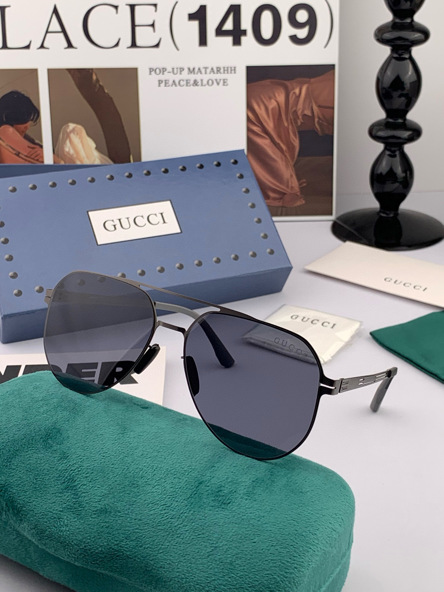 ♦️ GUCCI 2025新款男女情侣款太阳镜多边形墨镜iP电镀永不褪色 超轻超有弹性整幅眼镜无螺丝重要