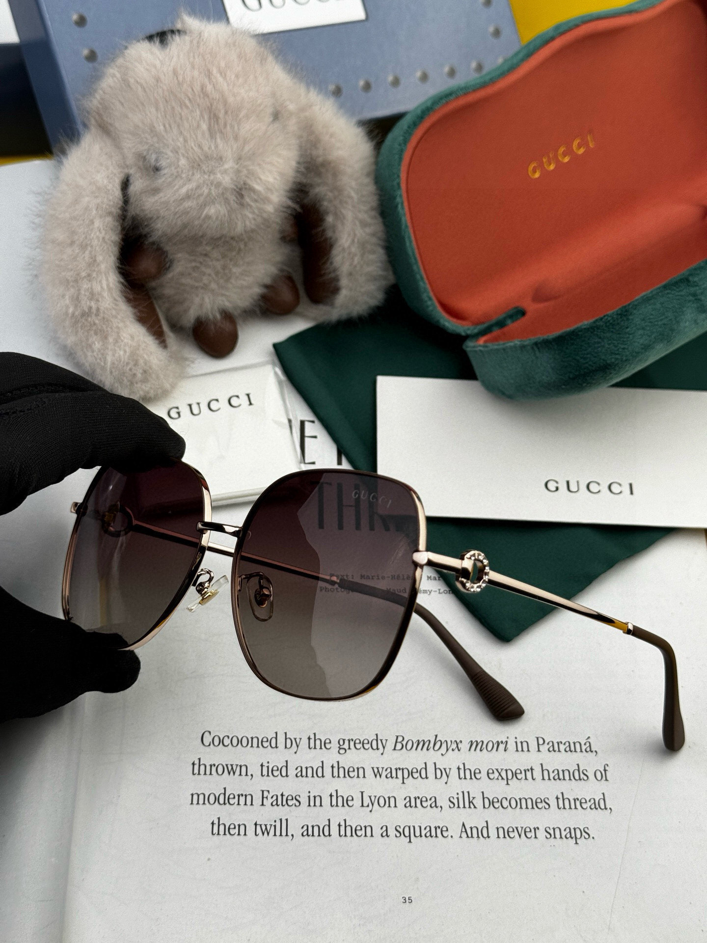  🔺 【GUCCI-偏光太阳镜】2025开春新款 潮流爆款 时尚圆框偏光太阳镜 高品质 佩戴舒适 网红潮