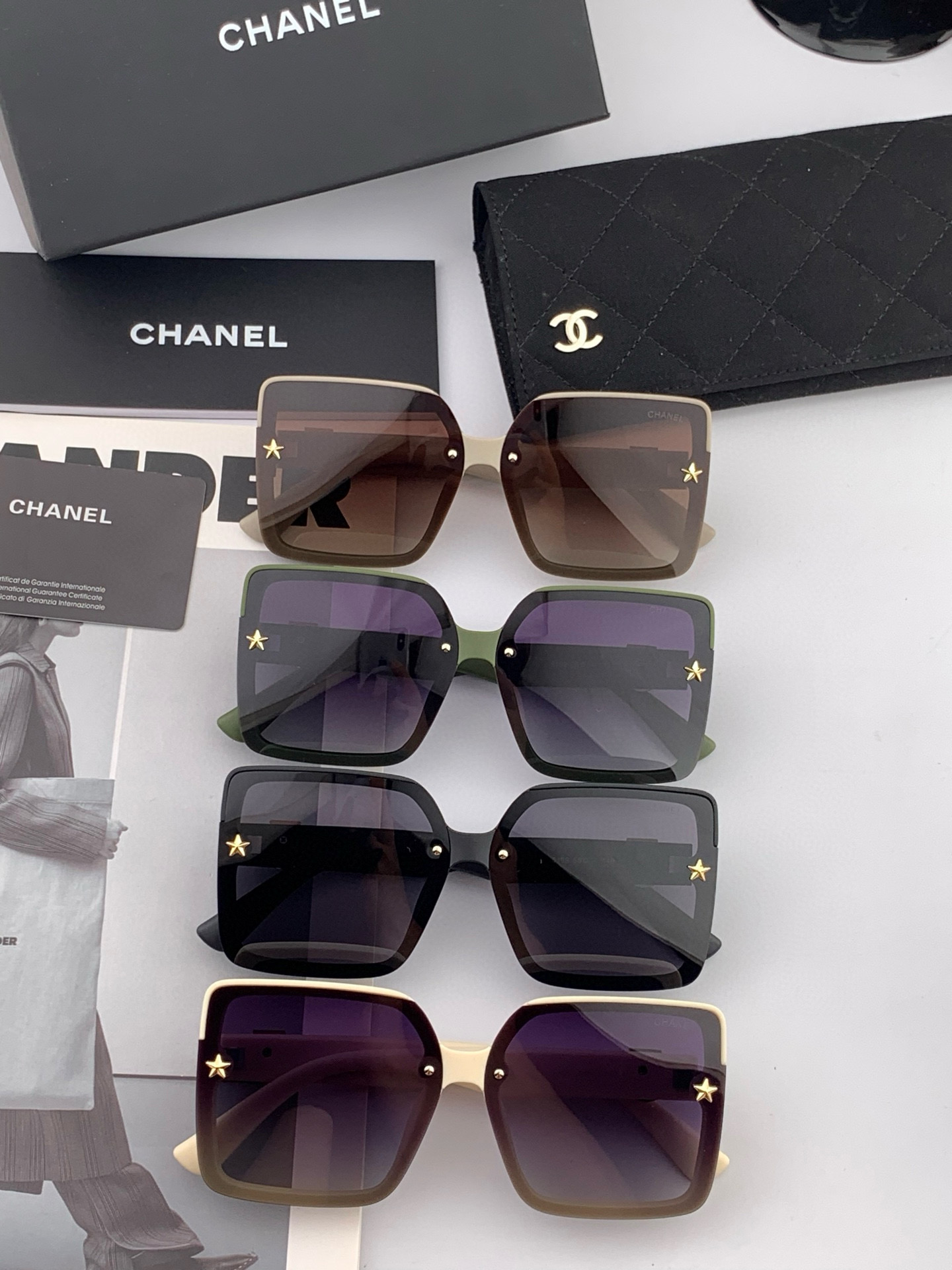 【CHANEL】香奈儿 2025新款潮流爆款 时尚方框太阳镜 佩戴舒适 网红潮款墨镜  女士高清加厚偏光